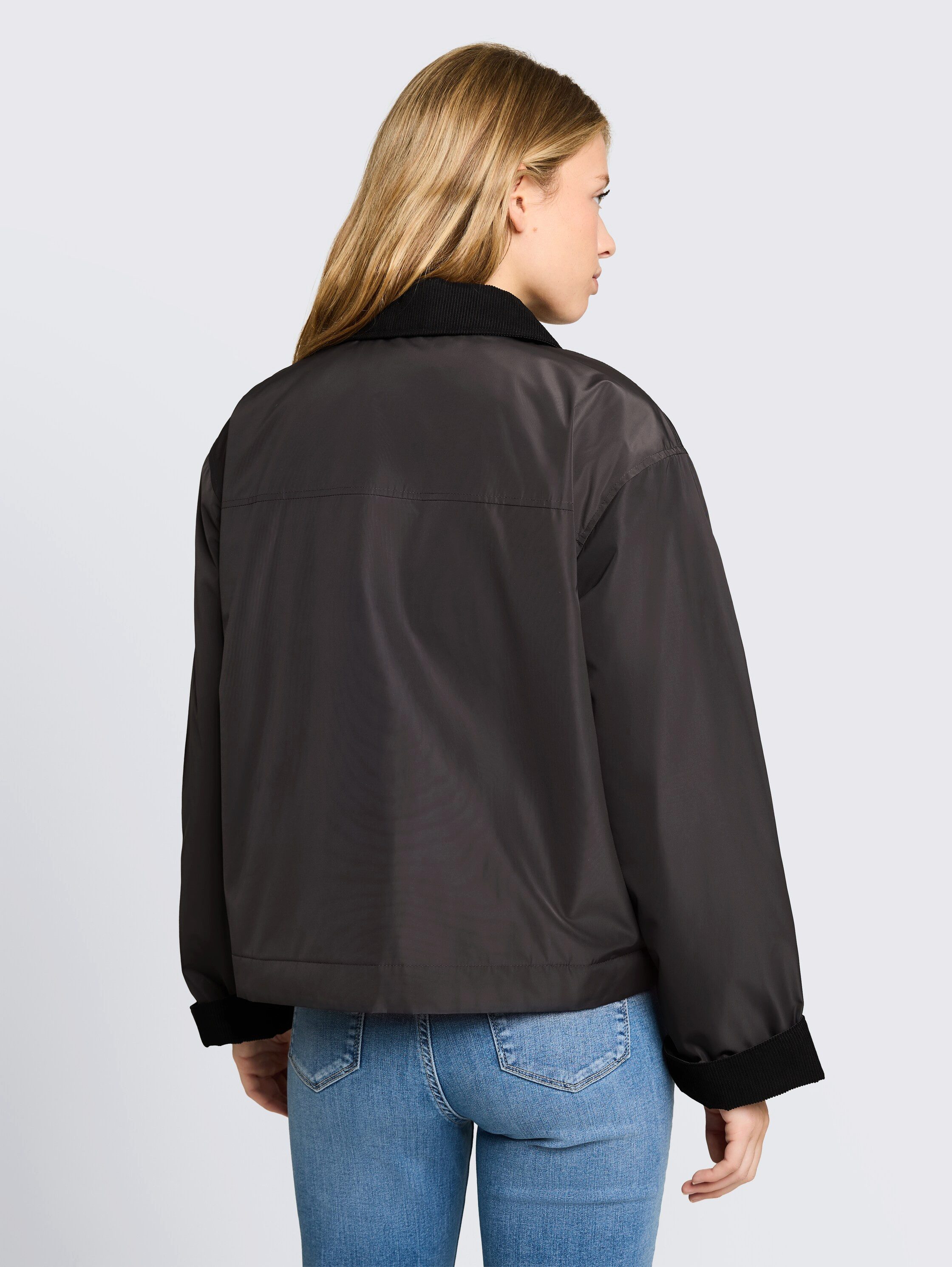 TOM TAILOR Denim Blouson Ärmel mit Aufschlag und Druckknopf-Verschluss