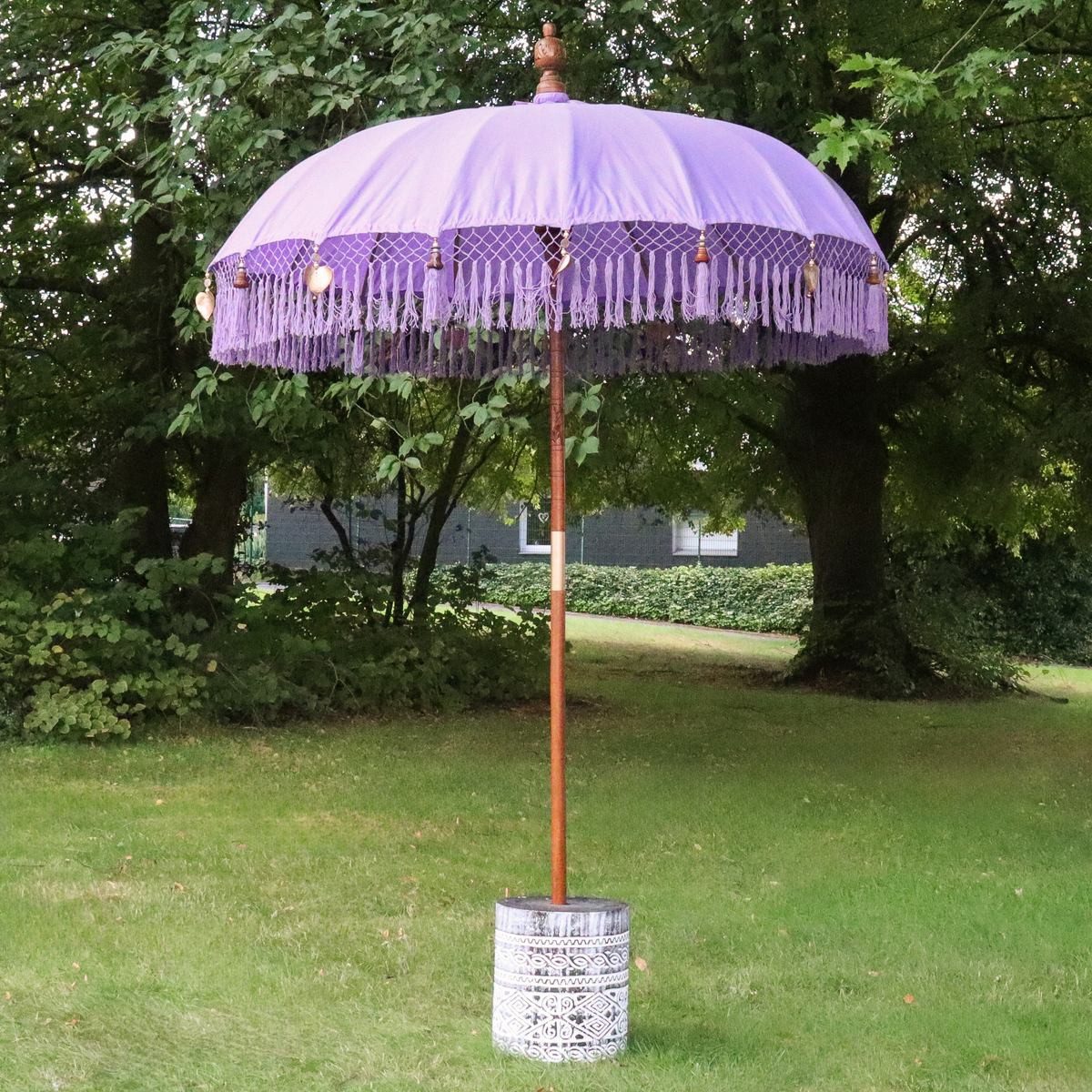 Oriental Galerie Sonnenschirm Lila Violett Bali Garten-Sonnenschirm, 180 cm Lavendel
