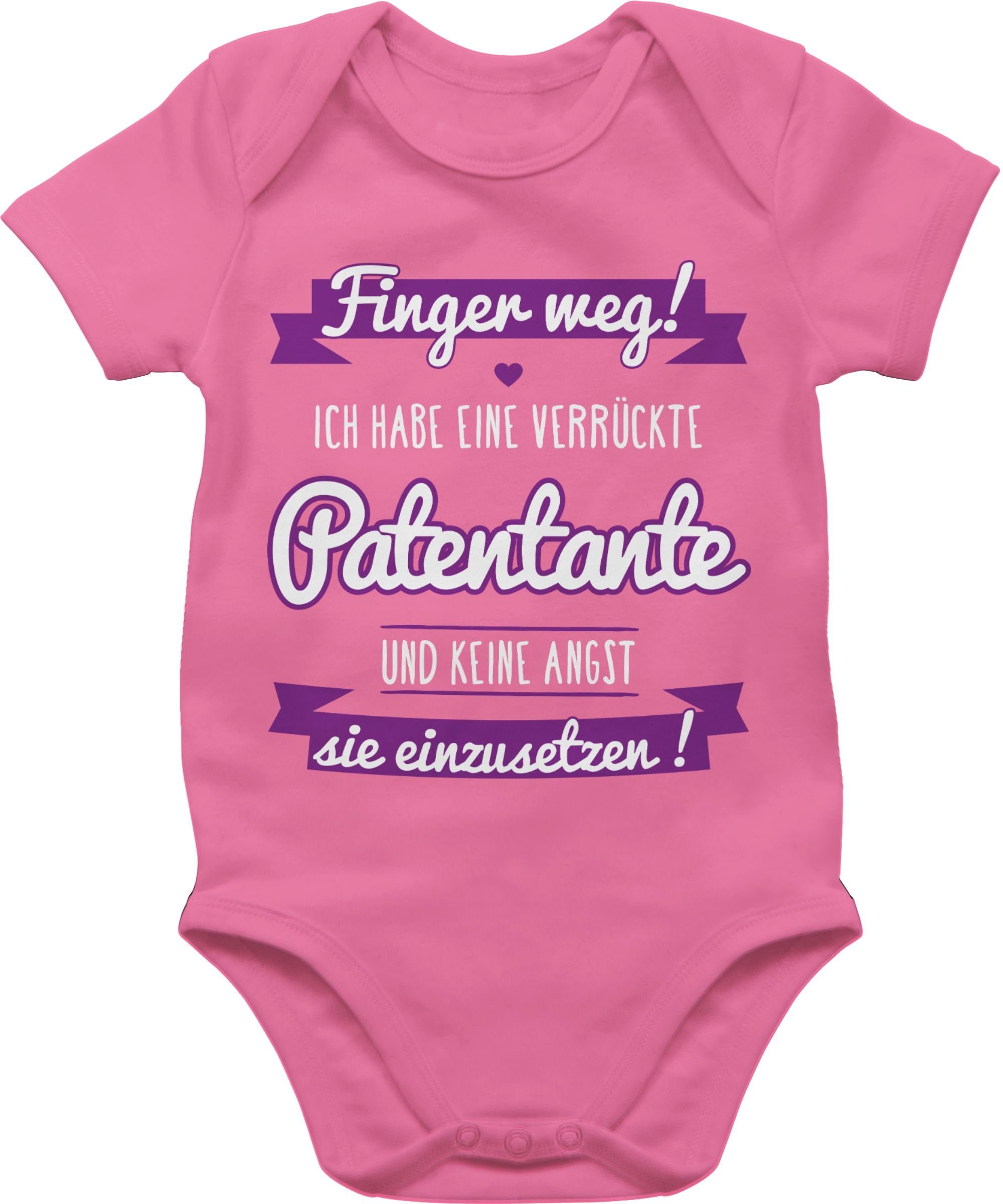 Shirtracer Shirtbody Ich habe eine verrückte Patentante - Geschenk Patentante Baby 1 Pink