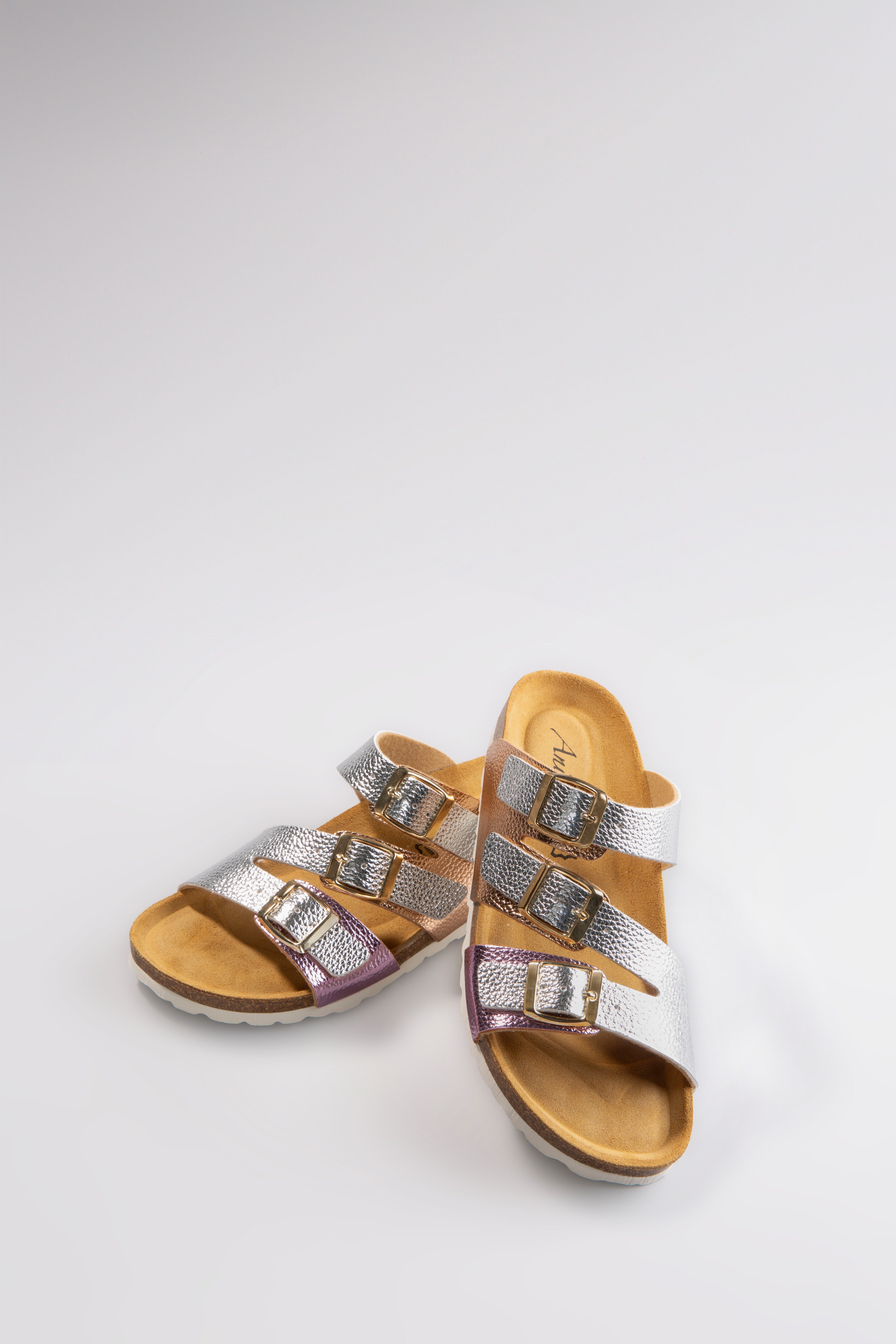 Aniston SHOES Pantolette, Sommerschuh, Strandschuh, Urlaubschuh, Metallic - günstig online kaufen