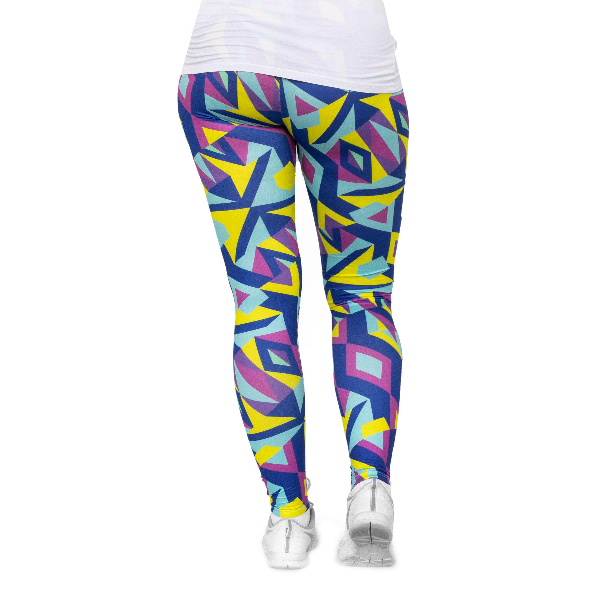 cosey Leggings Neon Line Leggings, 2 Größen (XS–S & M–L) (38/M bis 40/L) Neon Mosaik