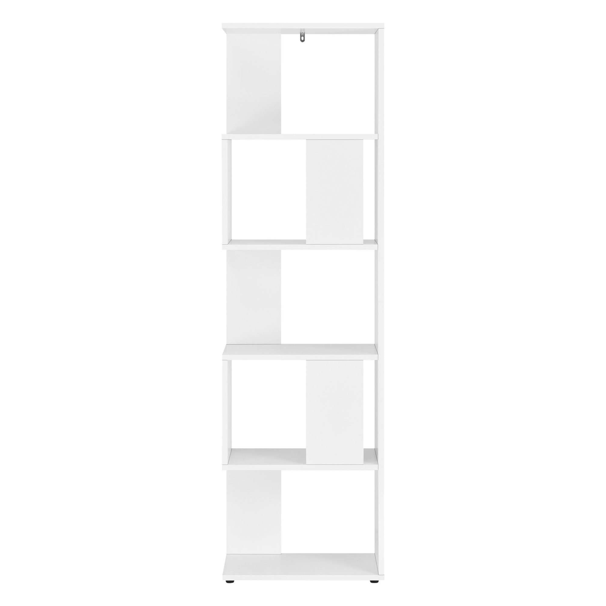 »Aneby« Weiß 159x45x23,5cm Regal Ablageflächen Bücherregal, mit 5 en.casa