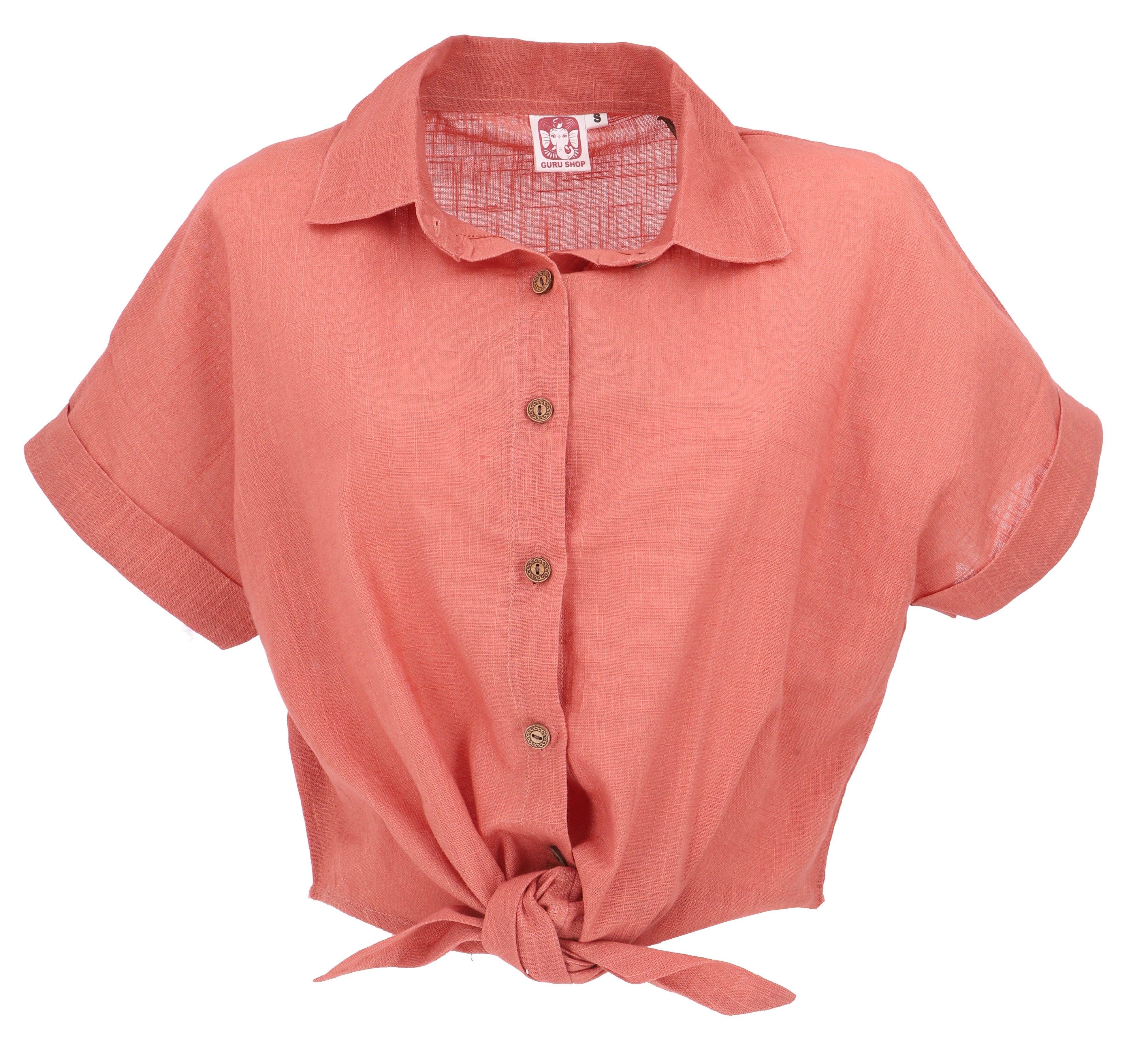 Longbluse Leichte Baumwoll Bluse, Sommerbluse zum Binden..
