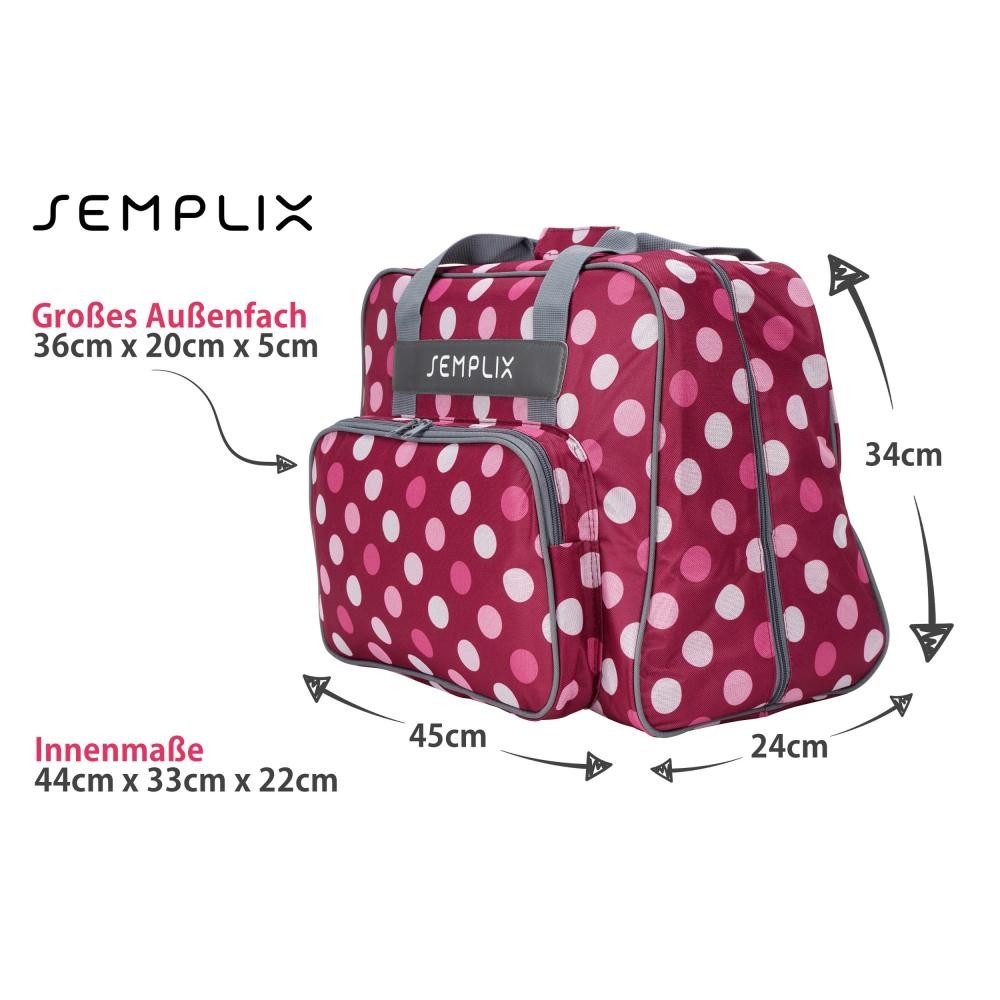 Semplix Nähmaschinentasche - Nähmaschinentasche Polka Dots (beere/rosa) – Bild 2 von 5