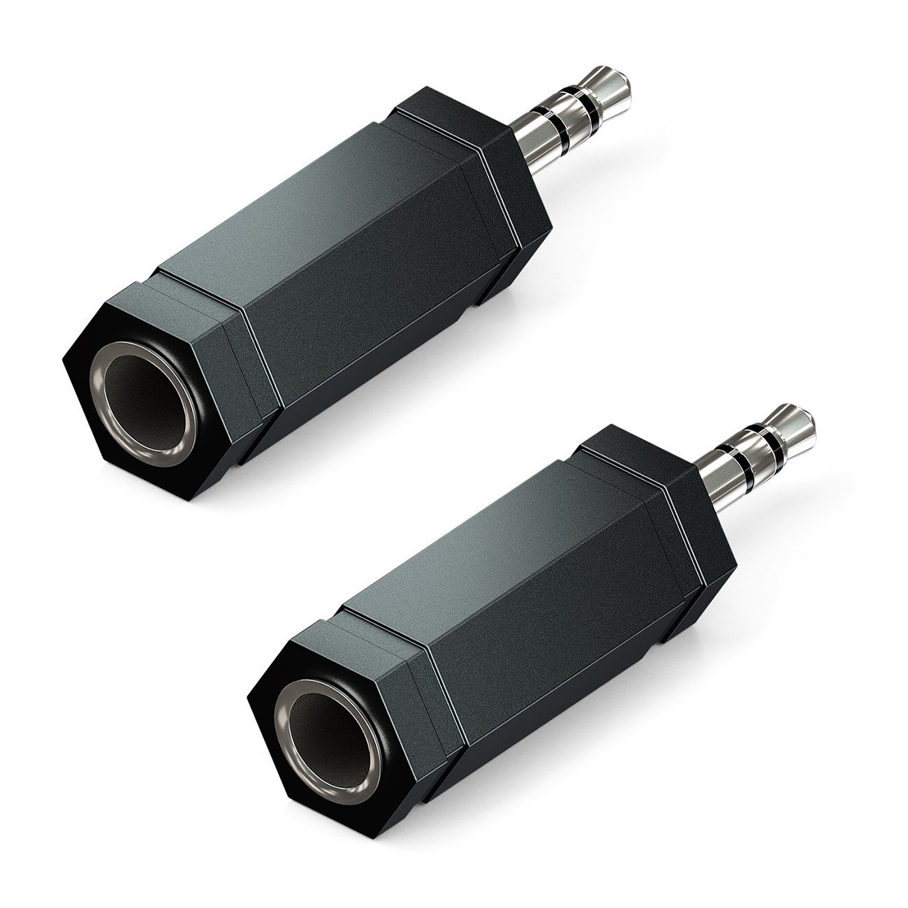 deleyCON 2x Audio Klinke Adapter 3,5mm Stecker auf 6,3mm Buchse HiFi Notebook-Adapter