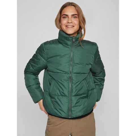 Vila Winterjacke Kurze Puffer Stepp Jacke mit Stehkragen VITATE 6129 in Grün