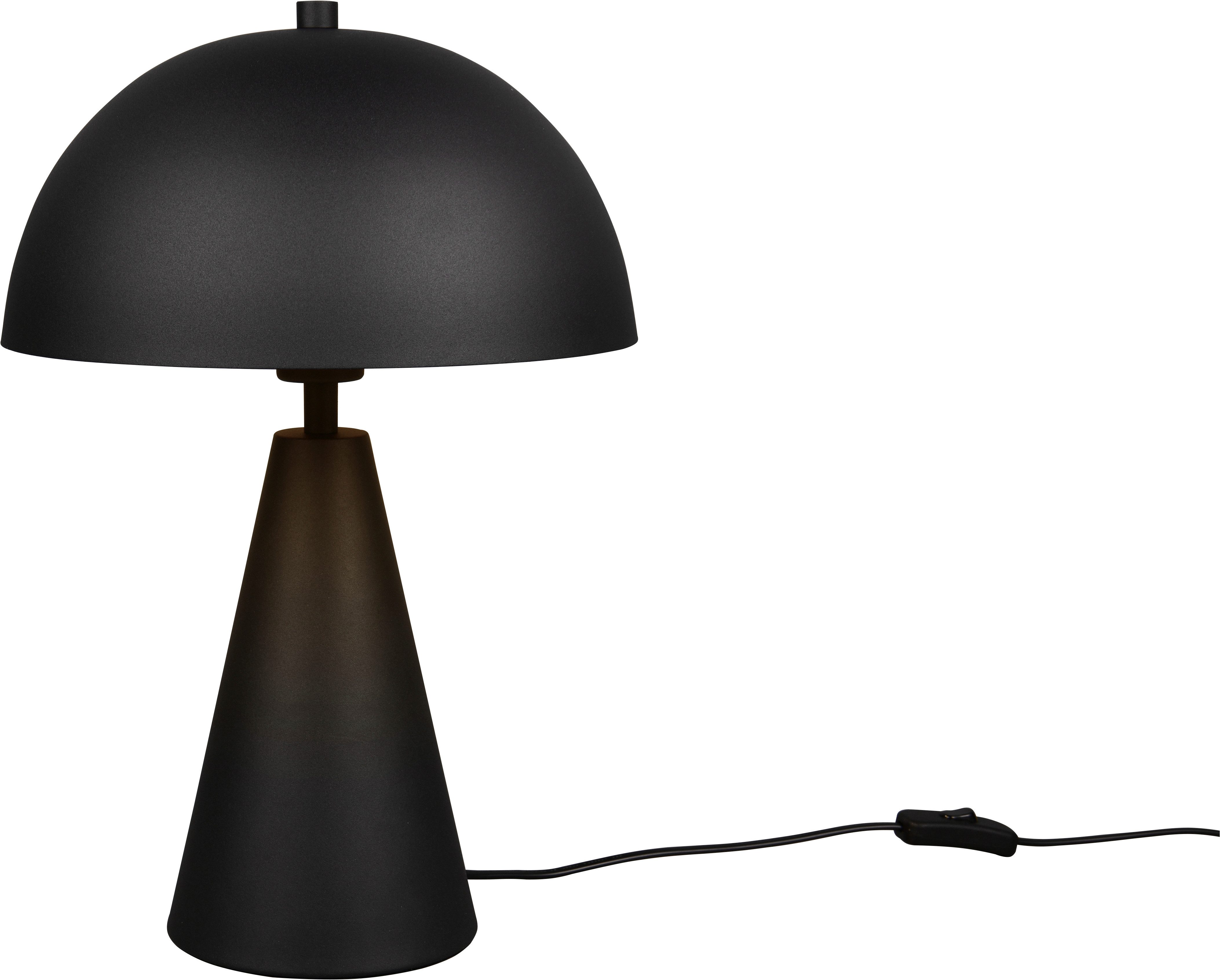 TRIO Leuchten Tischleuchte ALFIE, Metall Tischlampe Höhe 43cm Ø 30cm exkl 1x E27 max 40W, Ein-/Ausschalter, Leuchtmittel wechselbar, warmweiß - kaltweiß, Schnurschalter ON/OFF, aus min. 50% Recycling-Material