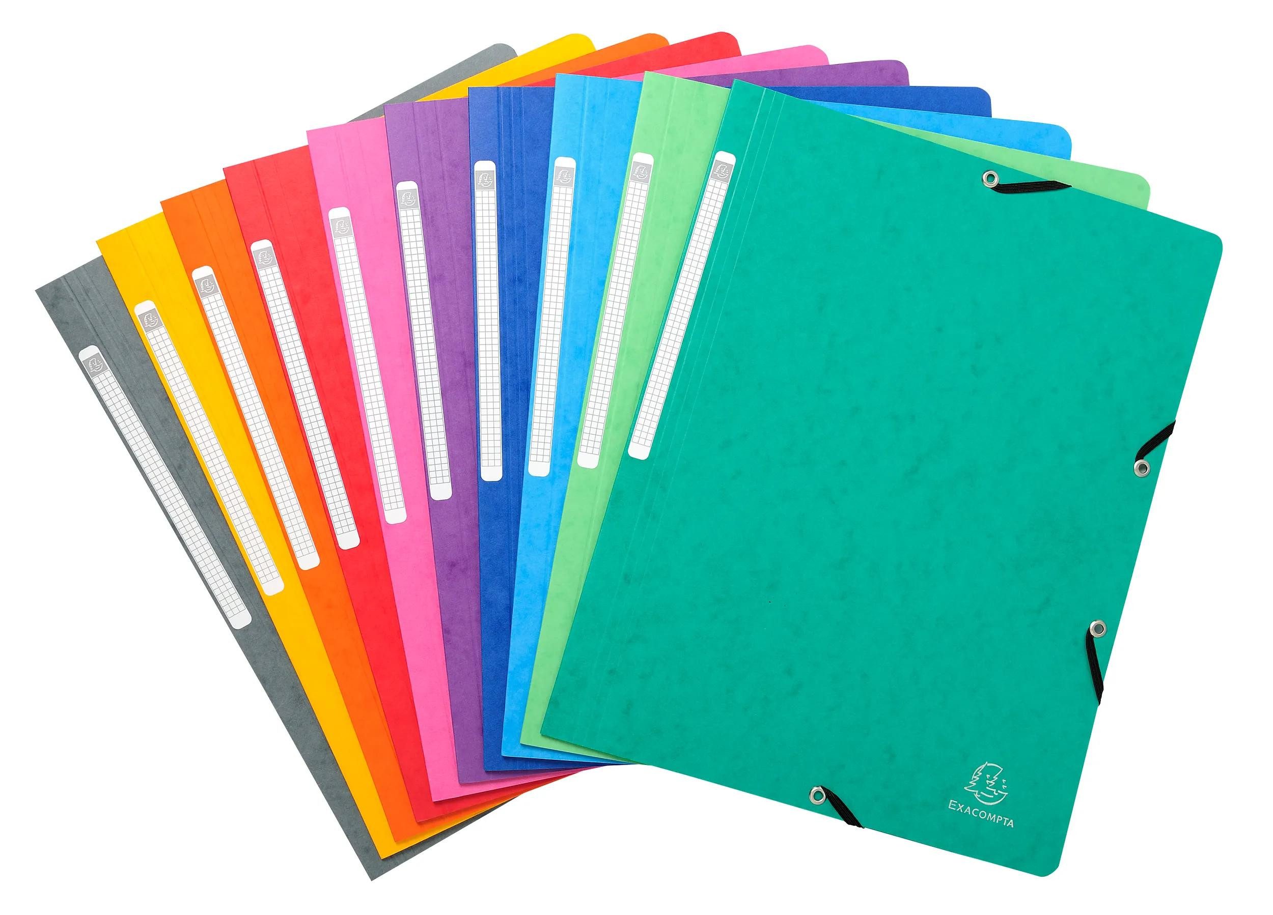 Organisationsmappe 50x Eckspannmappe + Gummizug ohne Klappen, Karton, A4, sortiert, 5510E