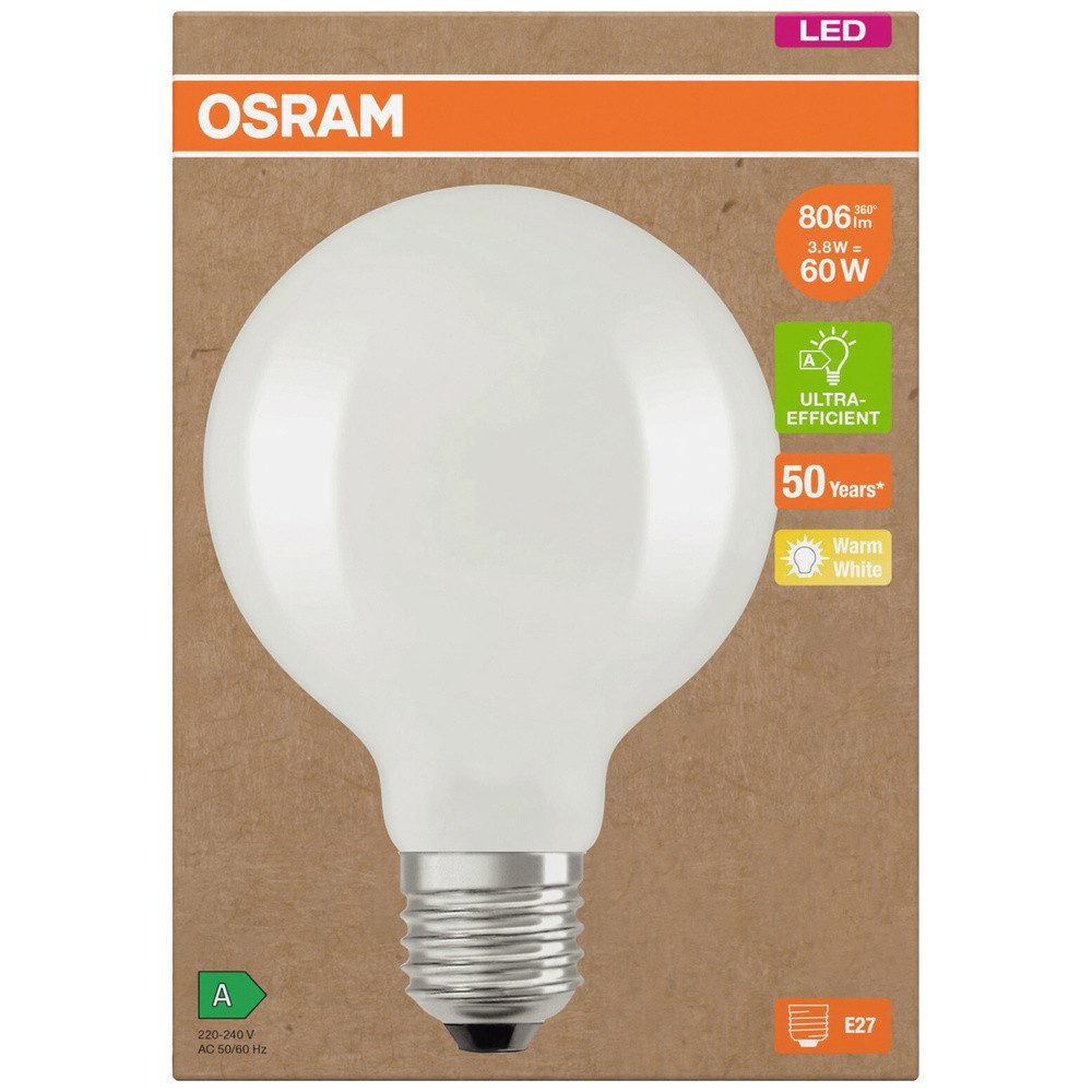 Osram LED-Leuchtmittel OSRAM HOMELIGHTING 4099854235504 LED EEK A (A - G) E27 Globeform 3.8 W