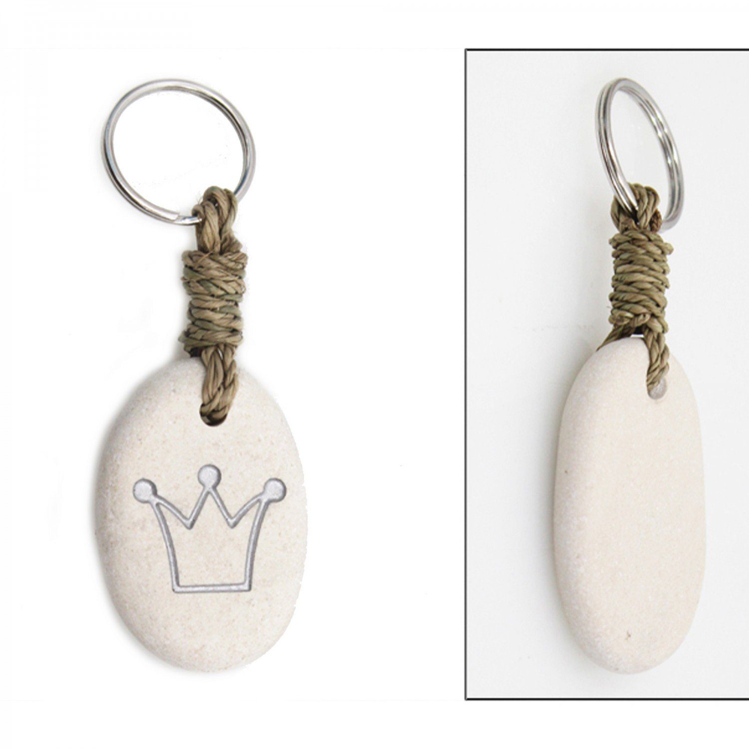 mitienda Schlüsselanhänger aus Gravur Gravur Schlüsselanhänger mit Krone Stein mit