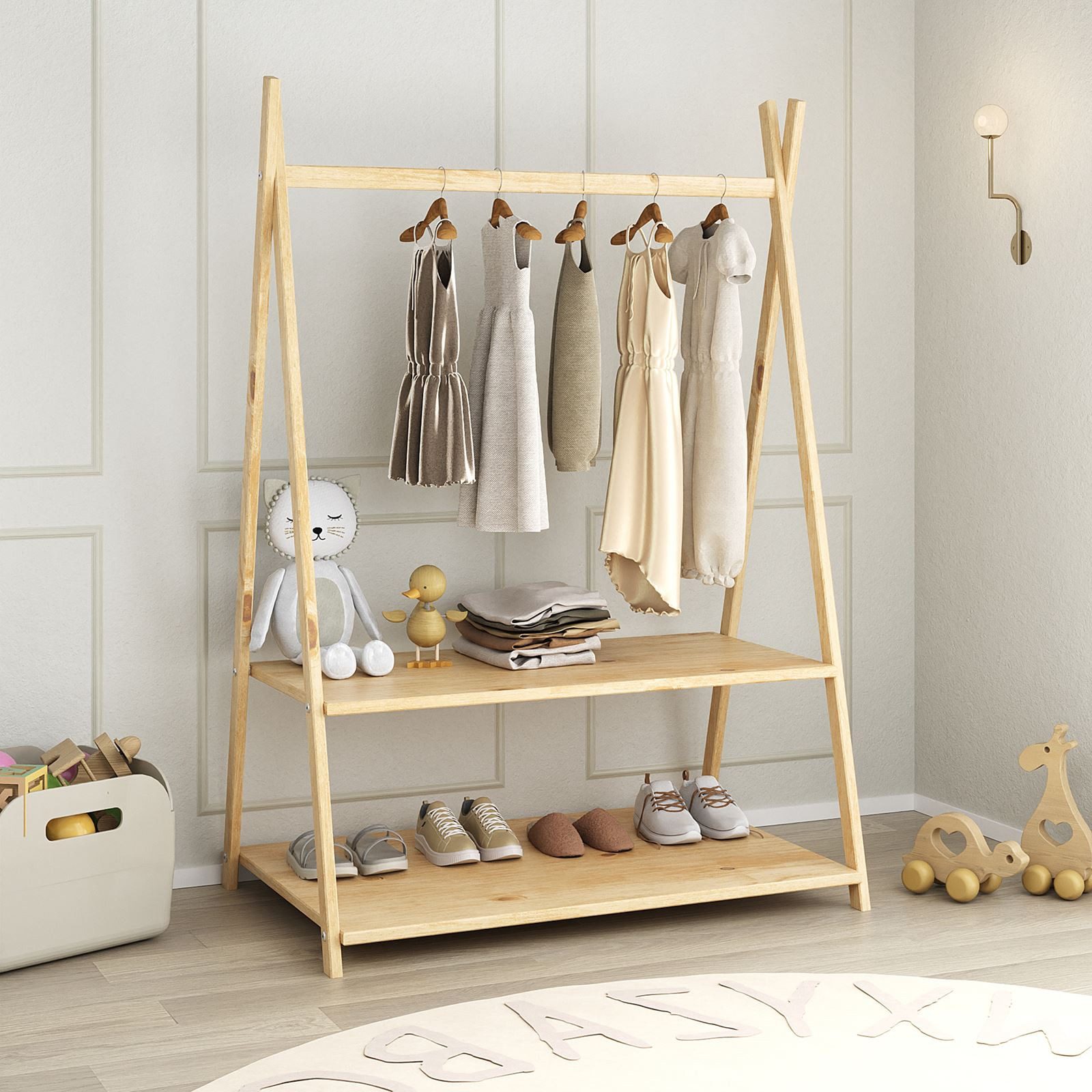 IDIMEX Kinderkleiderschrank DANILO Kindergarderobe freistehend Ablage günstig online kaufen