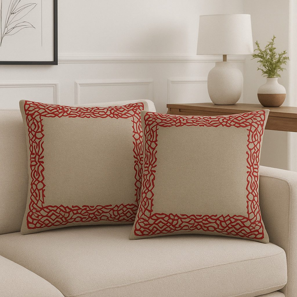 Marrakesch Orient & Mediterran Interior Zierkissen 4er Set Boho Kissenbezug Frisia orientalisch aus Baumwolle, Rot 40 cm, (4 St)
