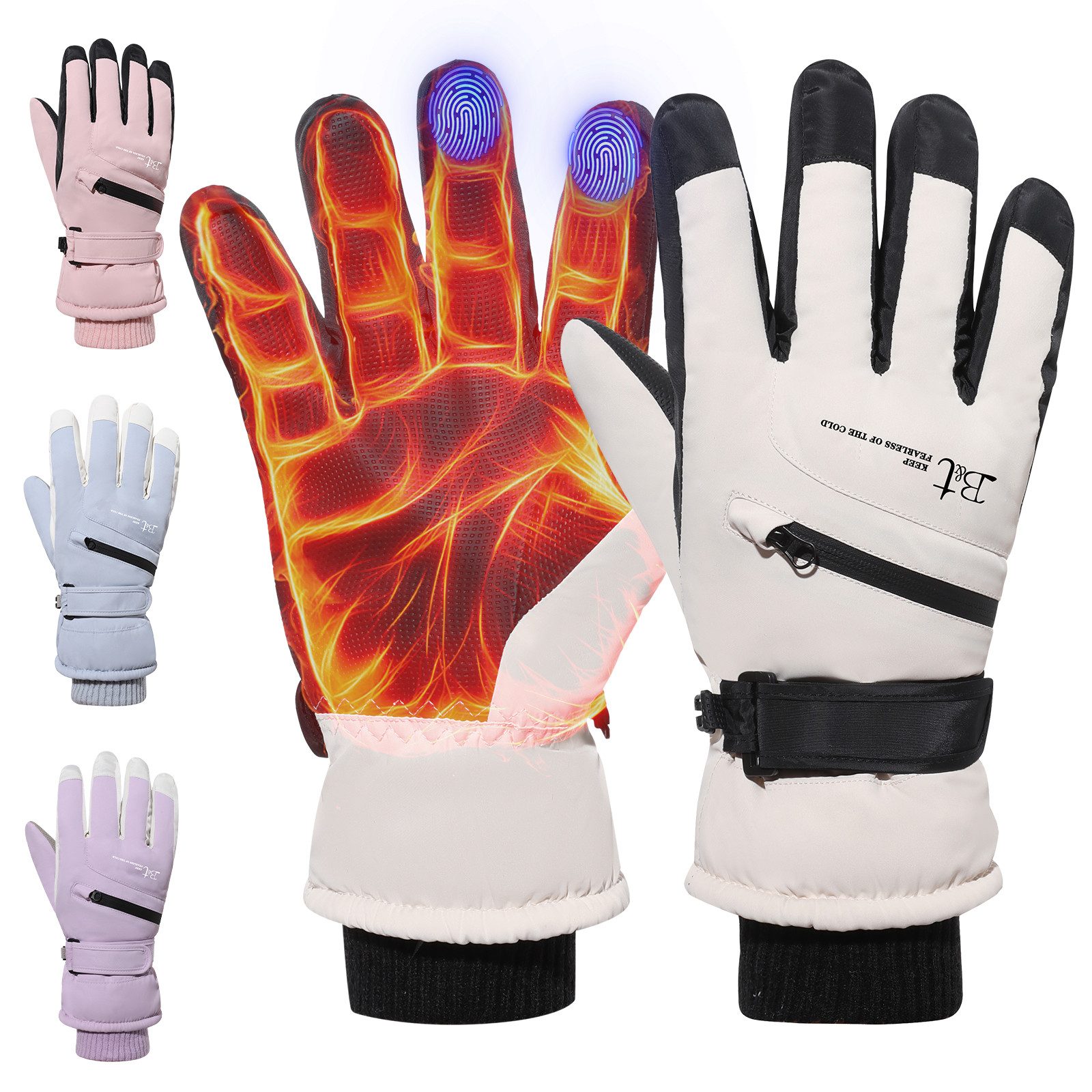 BTTO Hsch. Multisporthandschuhe Skihandschuhe Männer Frauen Schnee Handschuhe Winddicht Wasserdicht Touchscreen,Wärm Thermohandschuhe