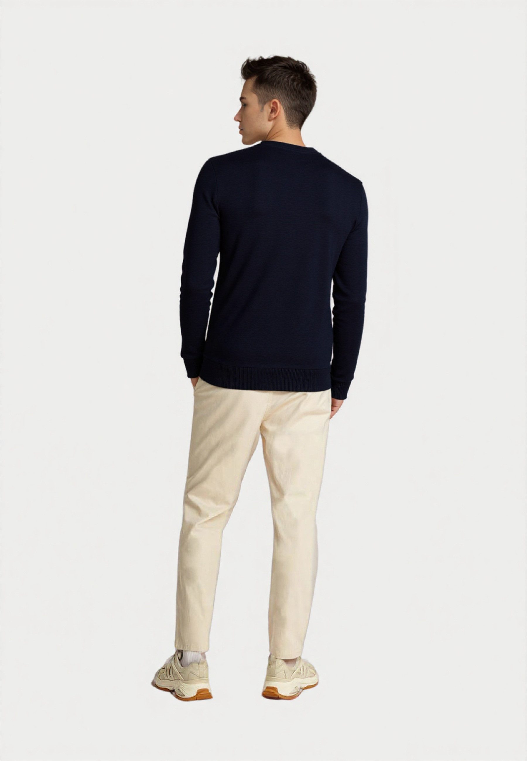 U.S. Polo Assn. Strickpullover Pullover V-Neck Feinstrick (1-tlg)