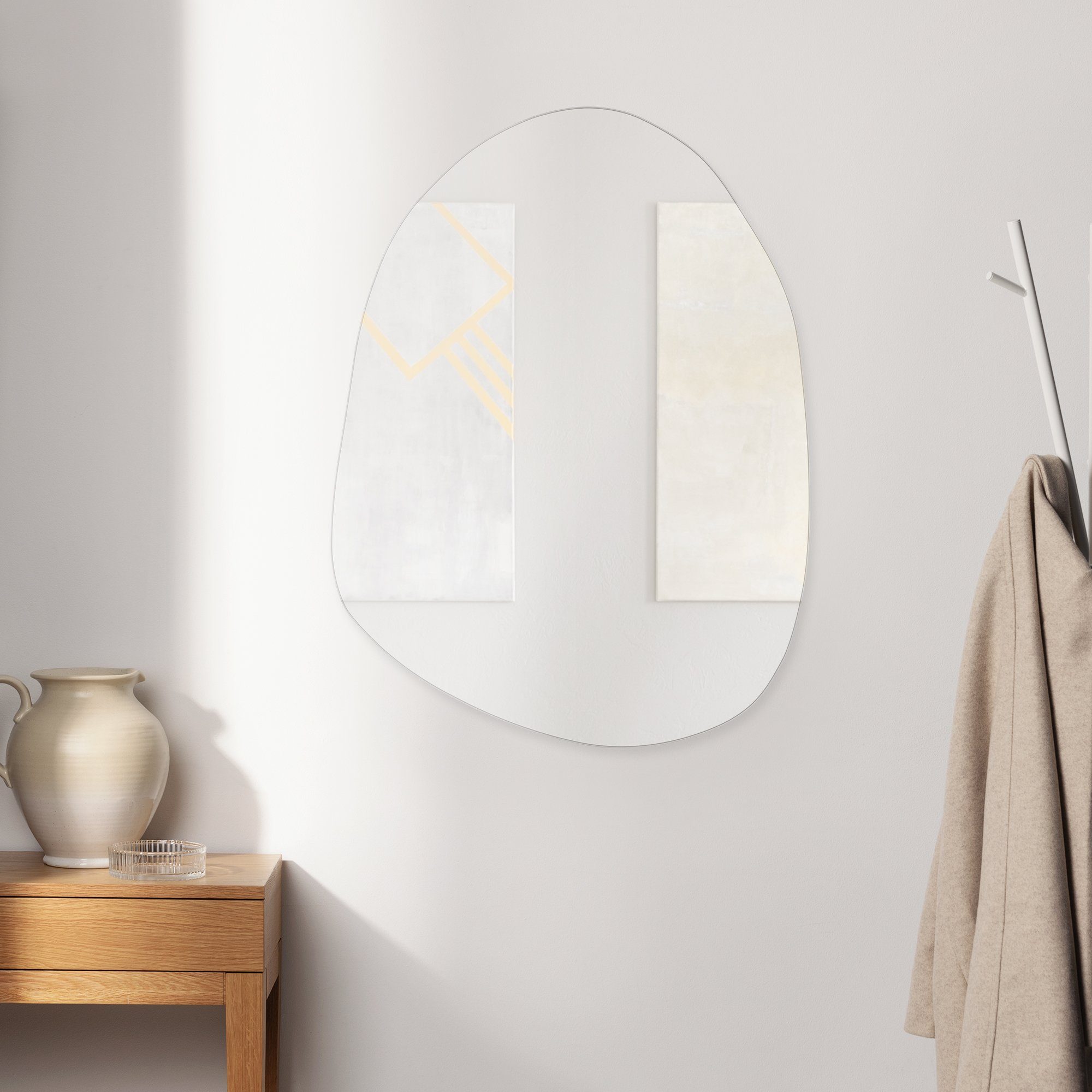 Navaris Wandspiegel Wandspiegel Aufhängen - Spiegel 75x55cm Rahmen zum Deko ohne