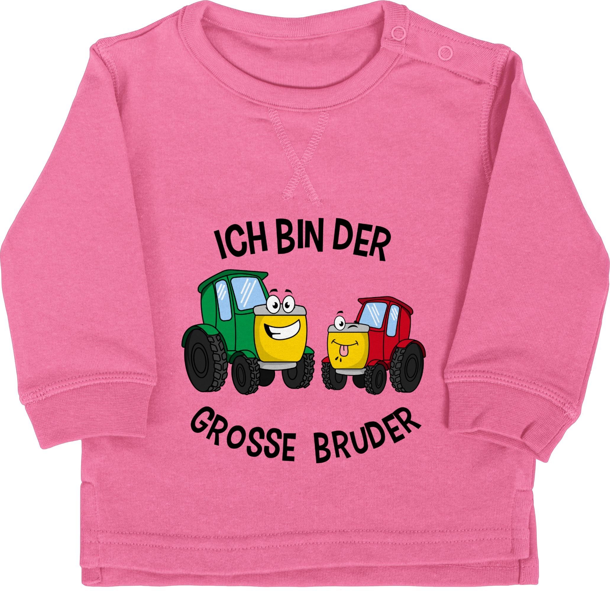 Shirtracer Sweatshirt Ich bin Bruder Pink Bruder Traktor grosse 2 Großer der