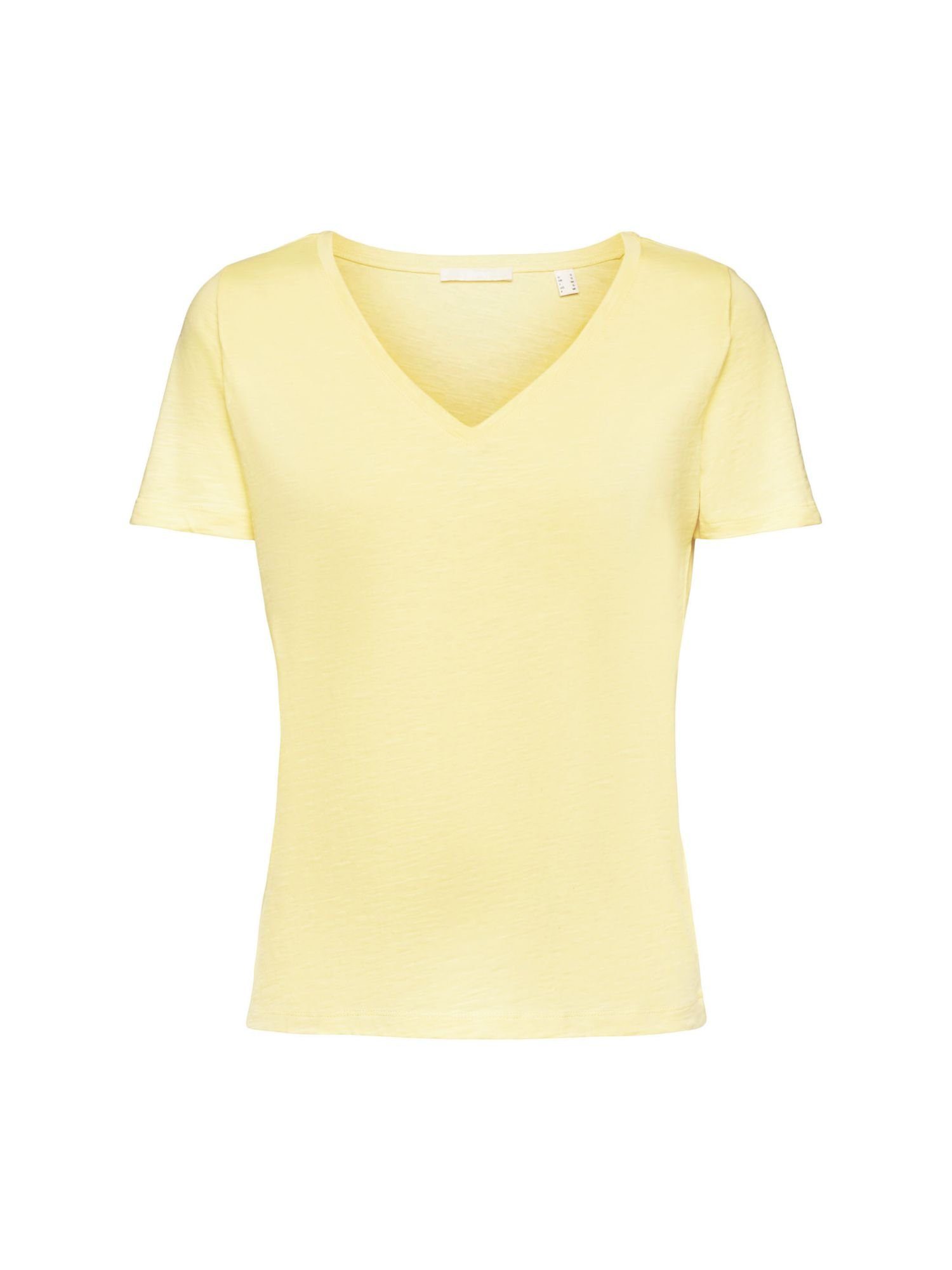 edc by Esprit T-Shirt T-Shirt mit V-Ausschnitt (1-tlg) LIGHT YELLOW | V-Shirts