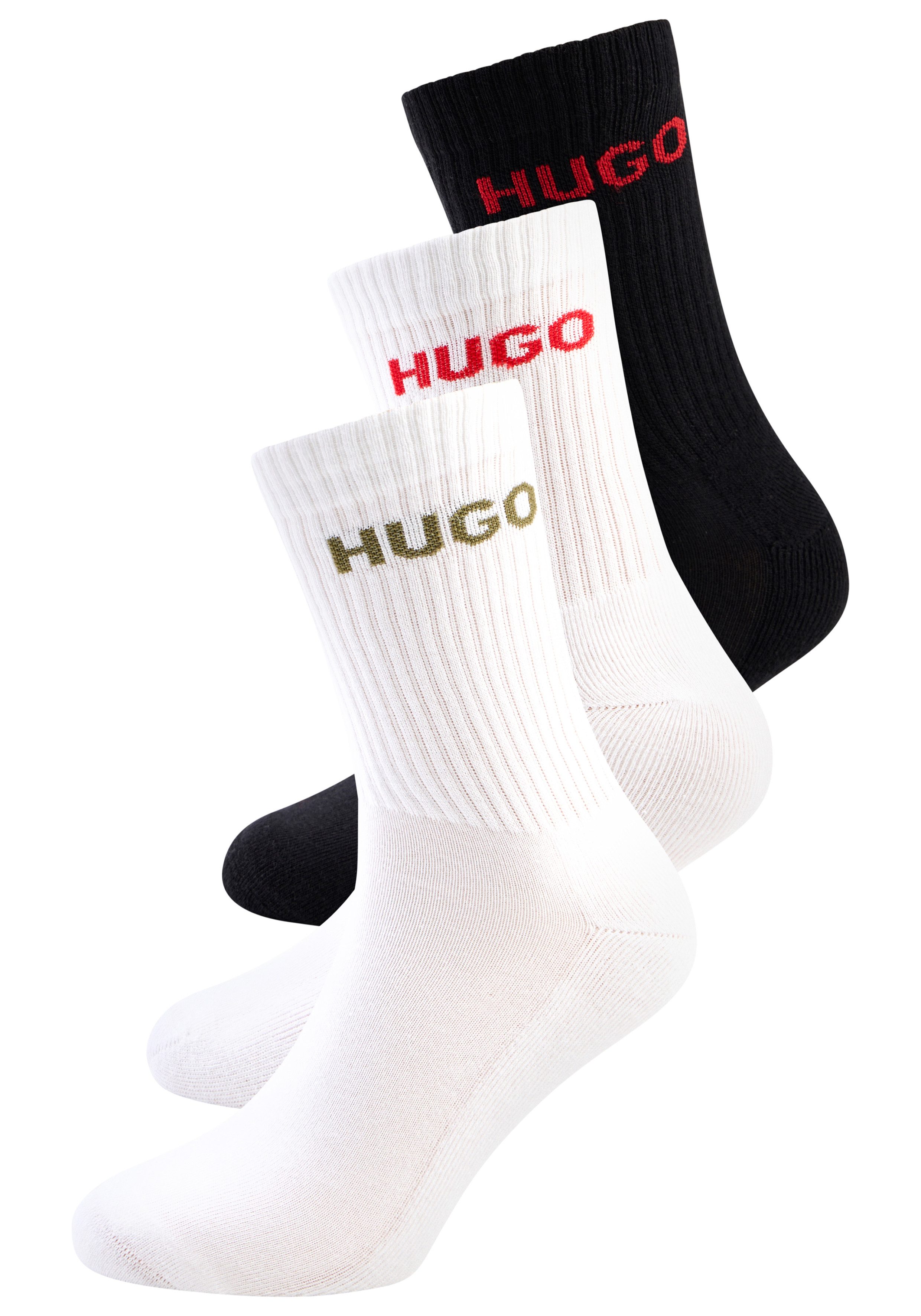 HUGO Socken 6P QS RIB LOGO CC (Packung, 6-Paar, 6er Pack) mit eingestrickte günstig online kaufen