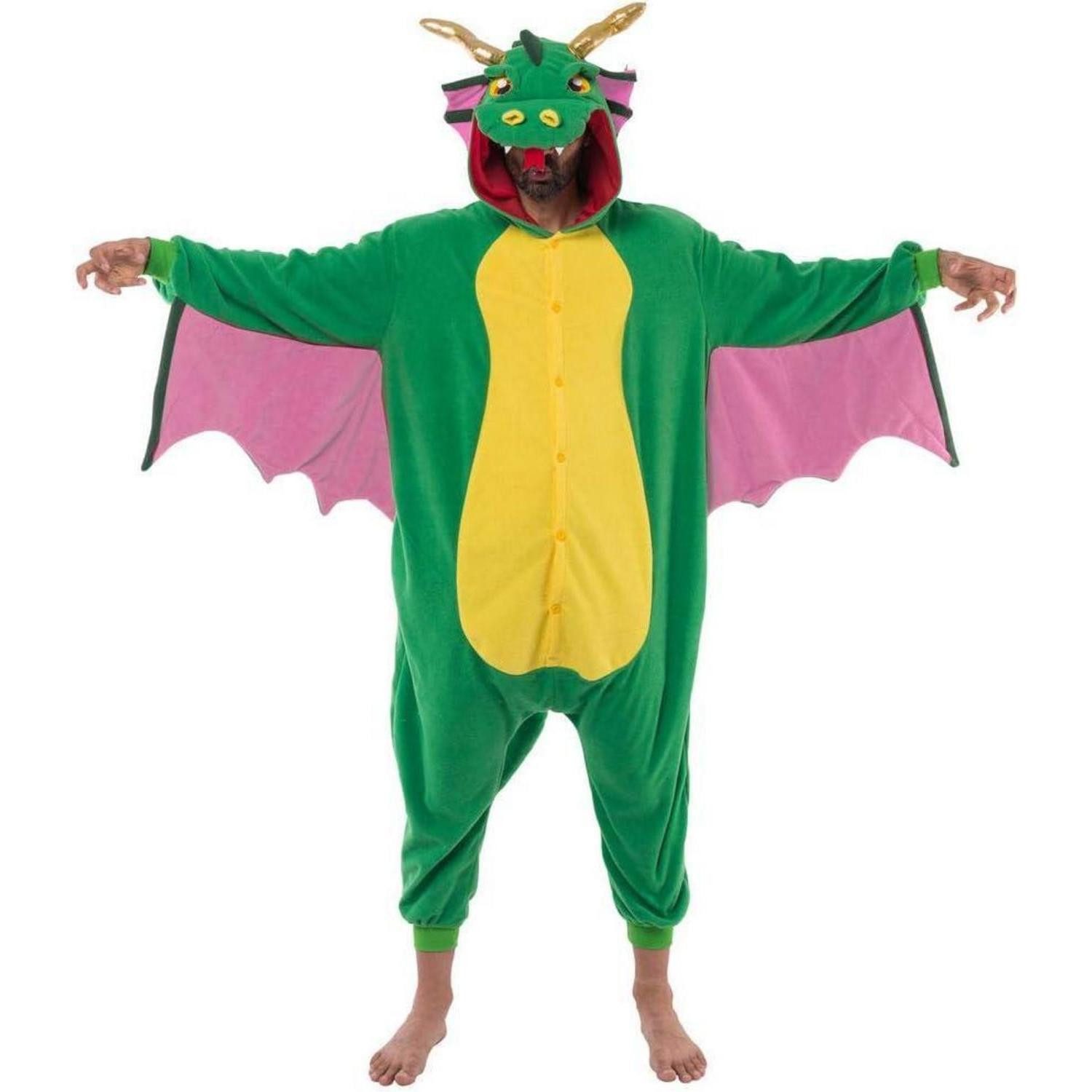 LuxusKollektion Maskottchen-Kostüm Drache Pyjama Erwachsene Dinosaurier Tier Halloween Karneval Cosplay