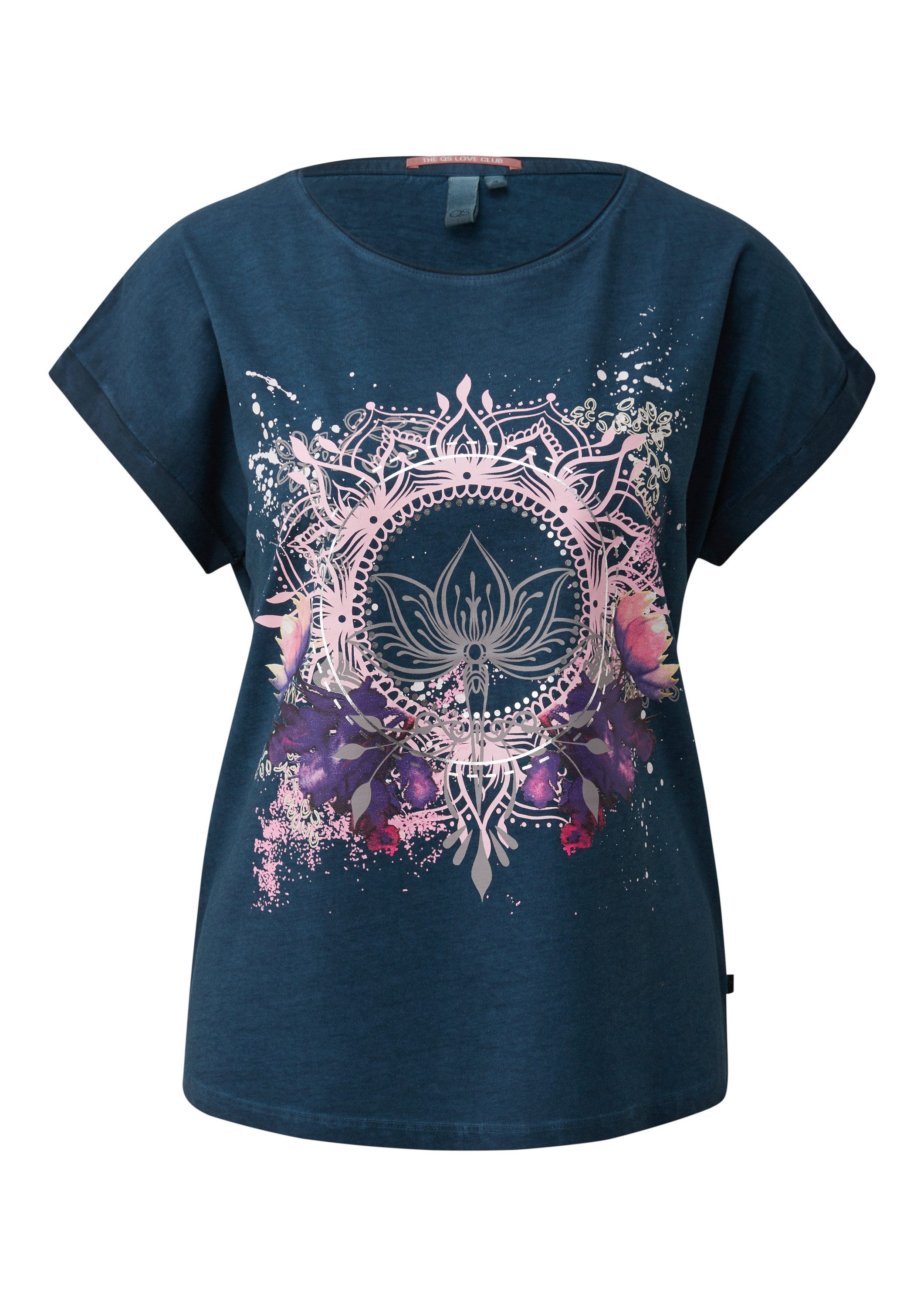 QS Kurzarmshirt T-Shirt Oversize-Shirt mit Frontprint günstig online kaufen