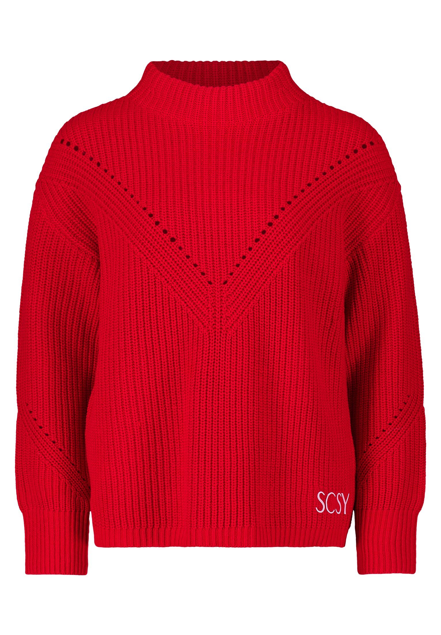 Betty Barclay Strickpullover mit Strick (1-tlg) Rot Strickdetails