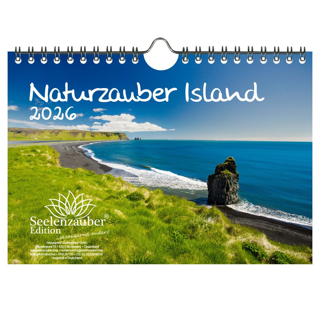 Seelenzauber Wandkalender Naturzauber Island DIN A5 Kalender für 2026 Natur Reise Land Urlaub
