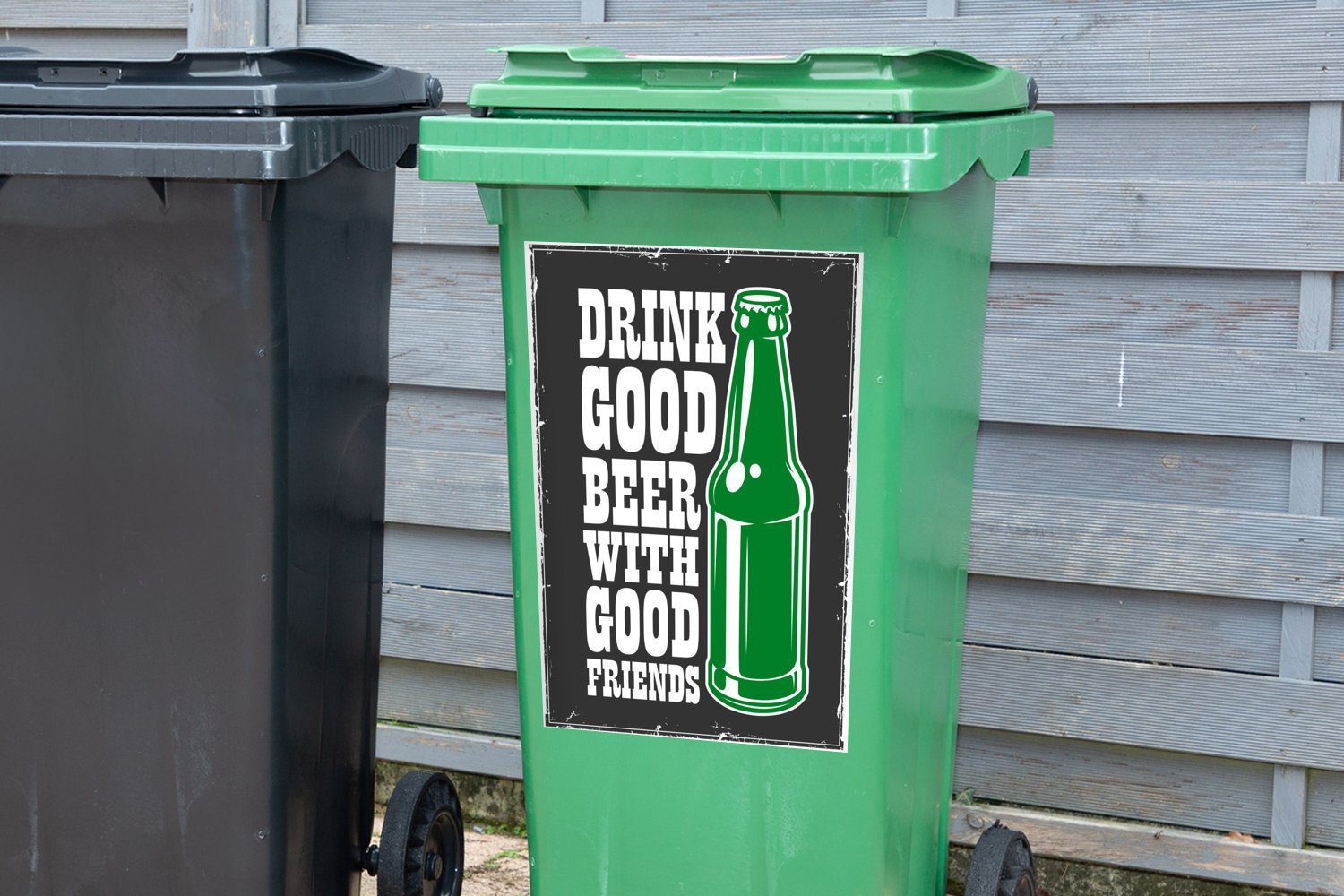 - Wandsticker St), Flasche Mancave (1 Sticker, - Abfalbehälter Bier Mülltonne, Mülleimer-aufkleber, Vintage Container, - MuchoWow