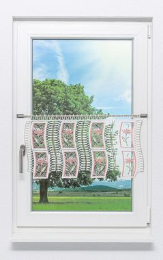 Scheibengardine Blütengewächs, Plauener Spitze®, (1 St), transparent, HxB 35x48.6cm
