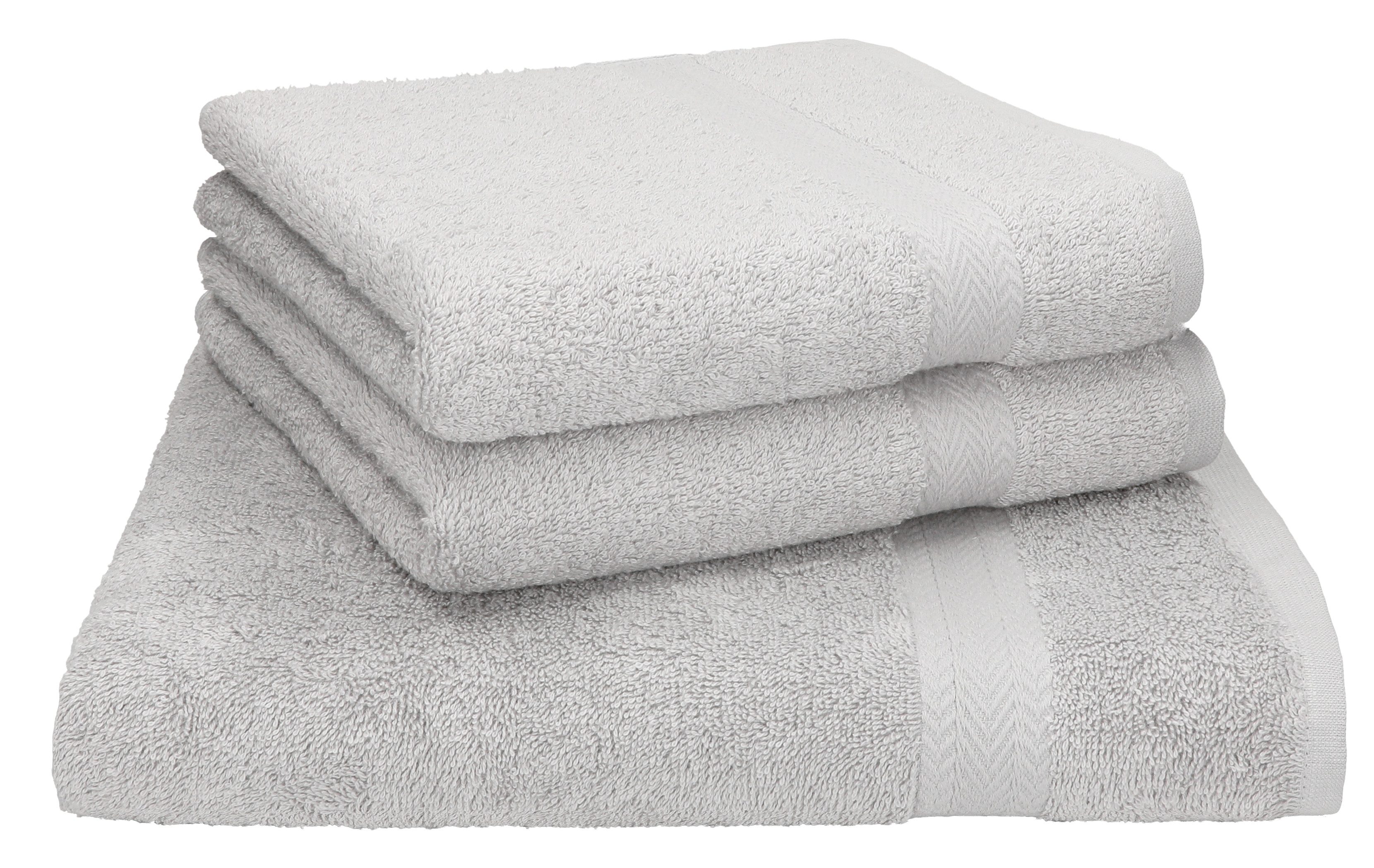 Handtuch Set 3-tlg. Strandtuch -Set Premium Farbe silbergrau