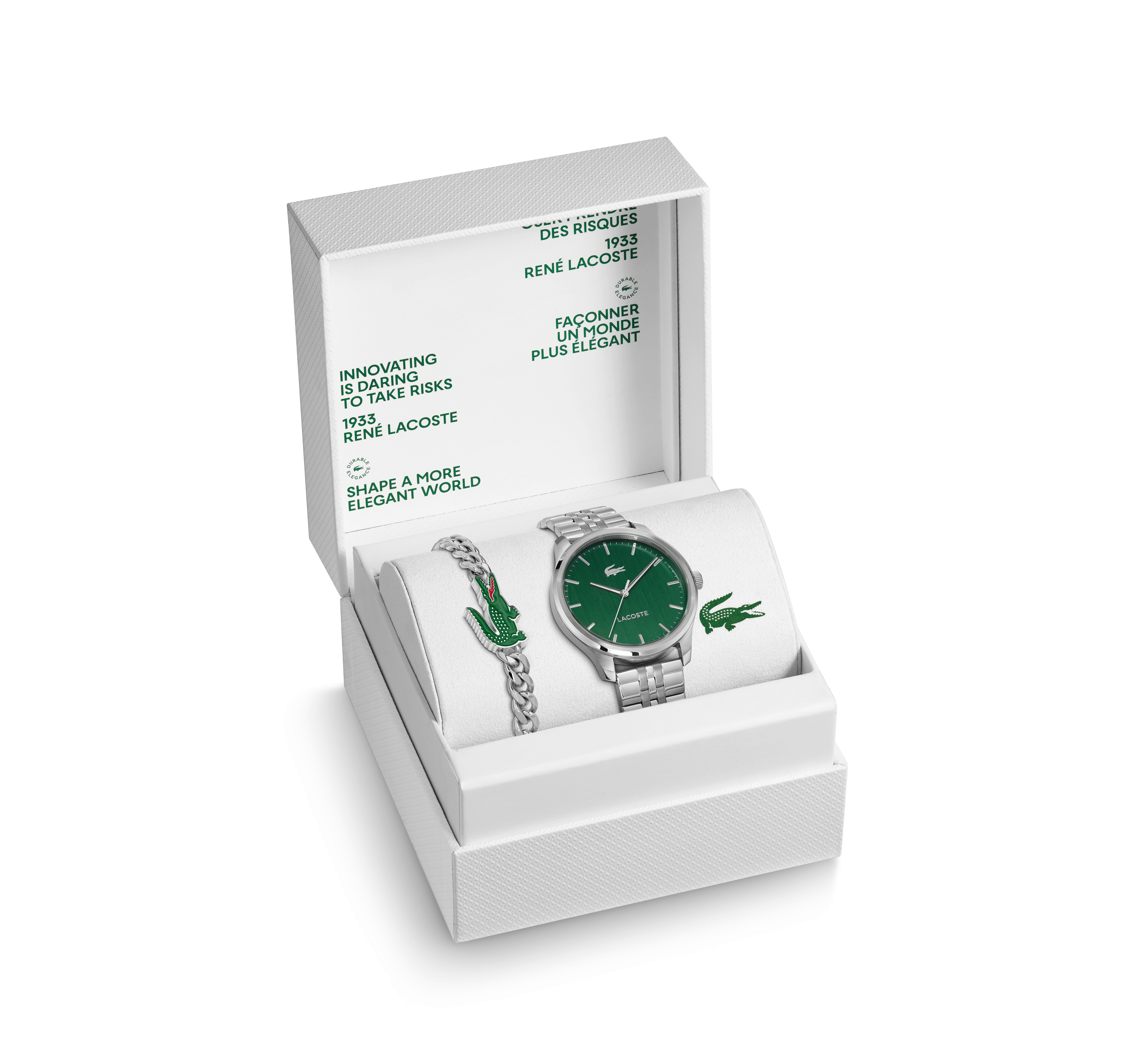 Lacoste Quarzuhr Gift Set 2070065, (Set, 2-tlg., mit Armband), Armbanduhr, Herrenuhr, Edelstahlarmband, Ideal auch als Geschenk