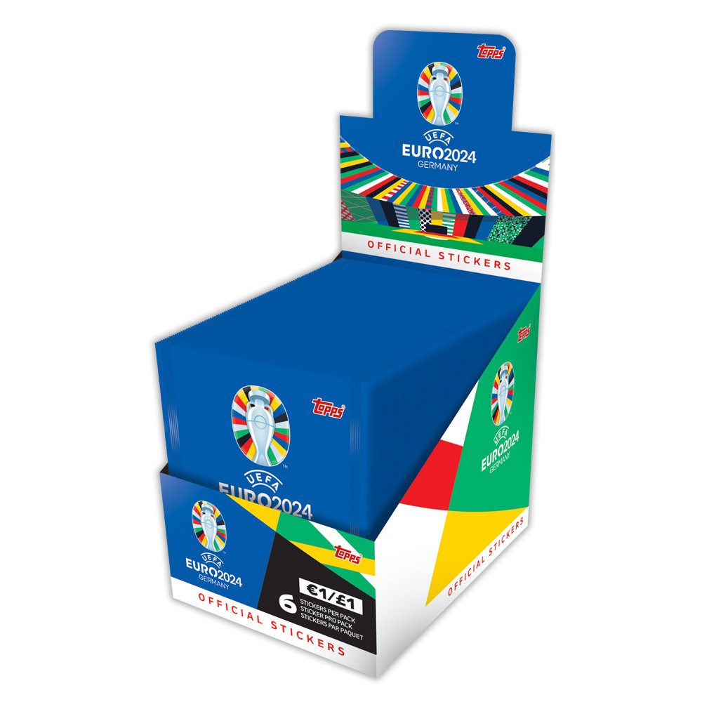 Topps Sammelkarte UEFA EM 2024 Germany Sticker 1 Starter Pack + 1 Display (100 Tüten)