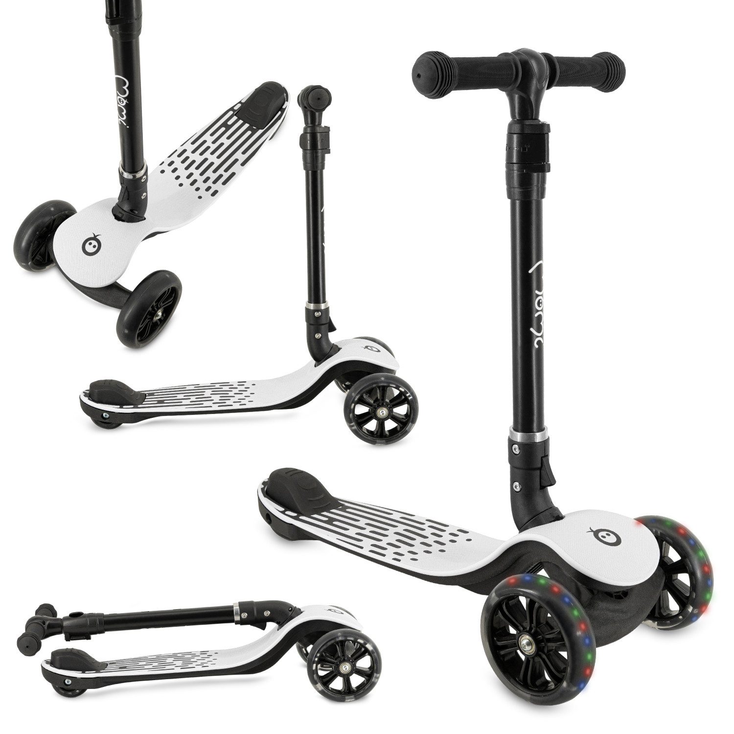 MoMi Dreiradscooter San, 0 km/h, 3-Rad Roller mit LED-Rädern & Klappfunktion