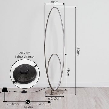 hofstein Stehlampe »Arce«, dimmbare Stehleuchte in Grau/Weiß, Leuchte mit 2 Ringen, 3000 Kelvin, max. 3700 Lumen, dimmbar über Fußschalter am Kabel