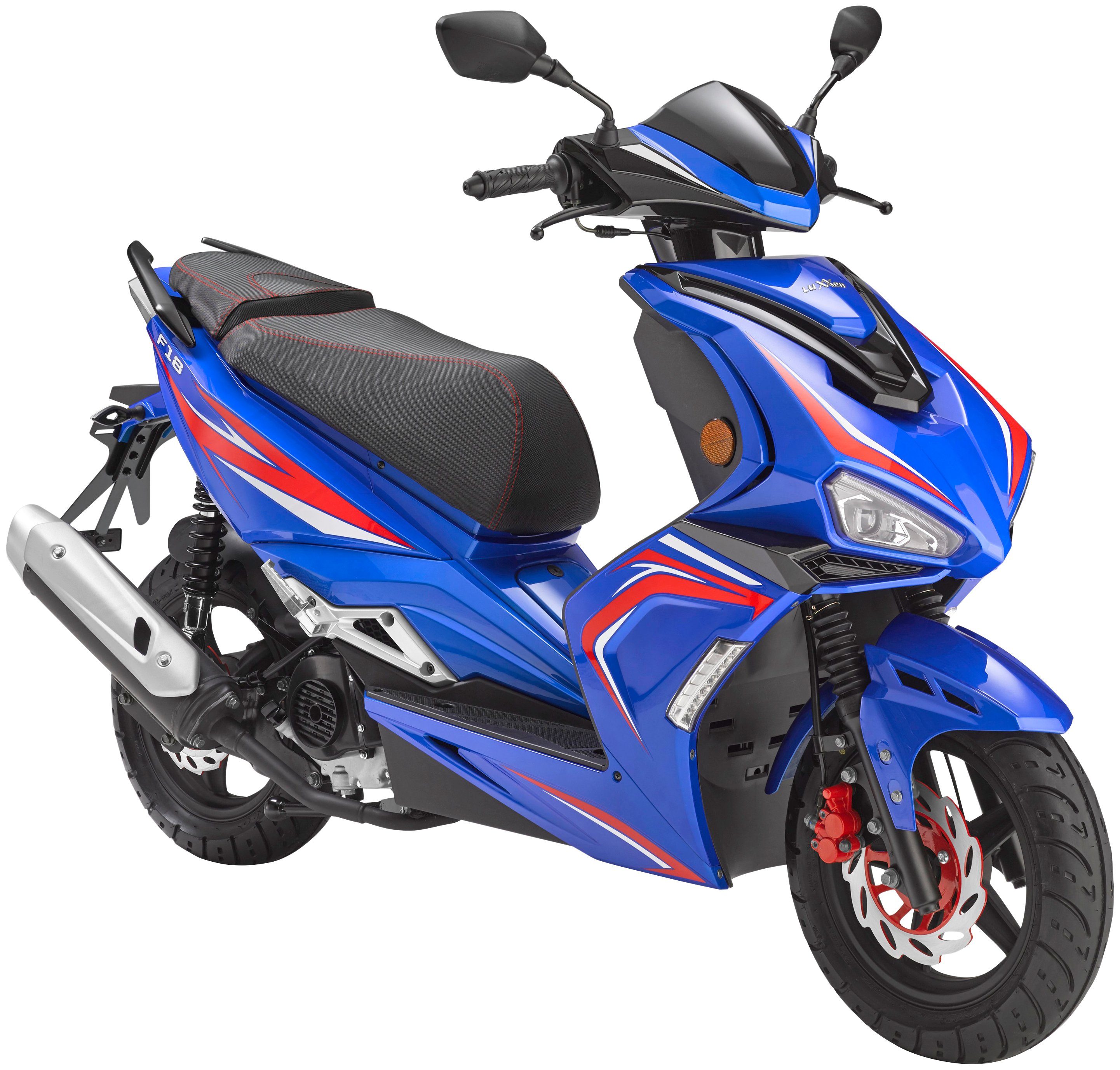 Luxxon Motorroller F18, 45 5 ccm, km/h, Euro blau 50