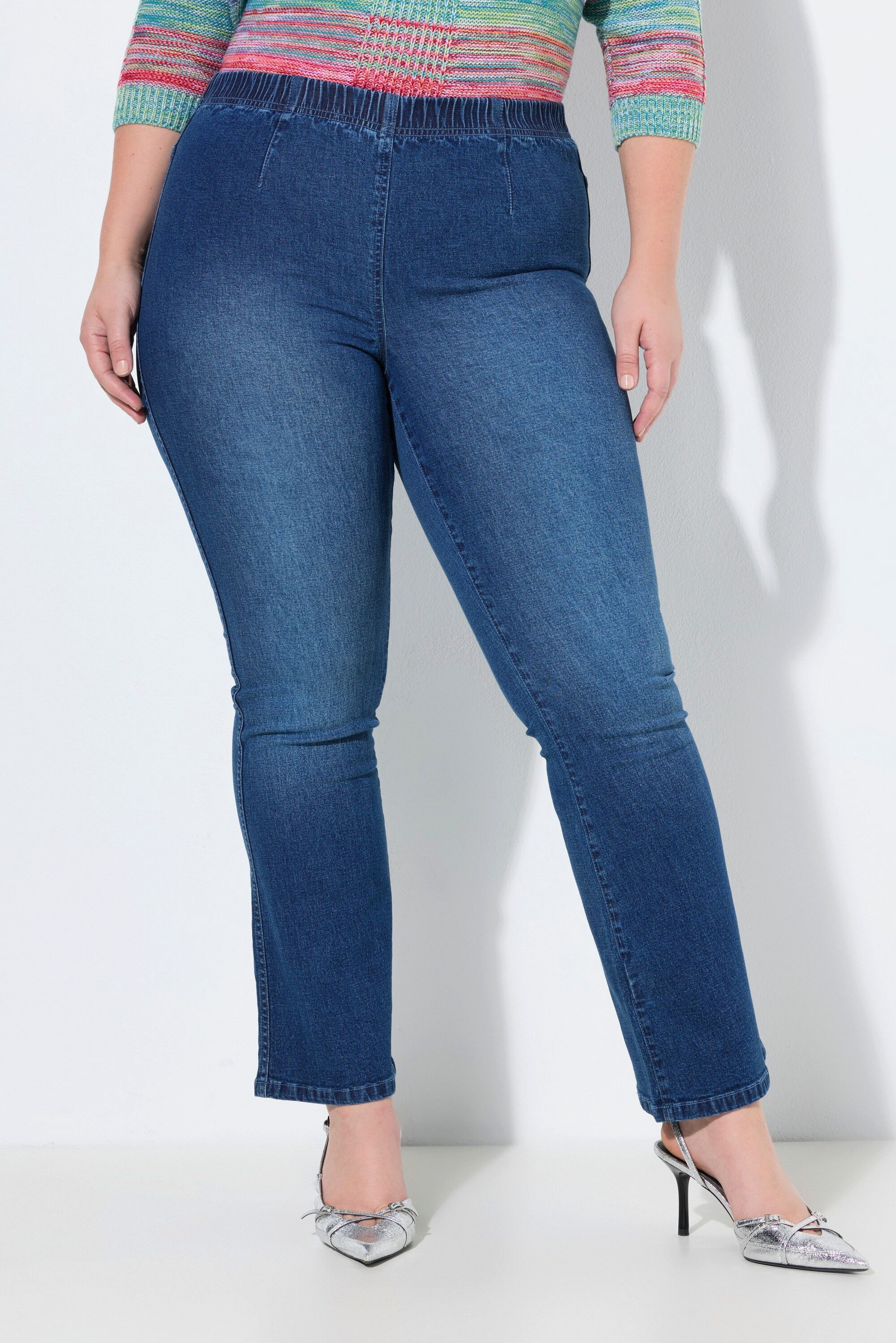 MIAMODA Regular-fit-Jeans Bootcut-Jeggings mit Schlag Stretchdenim