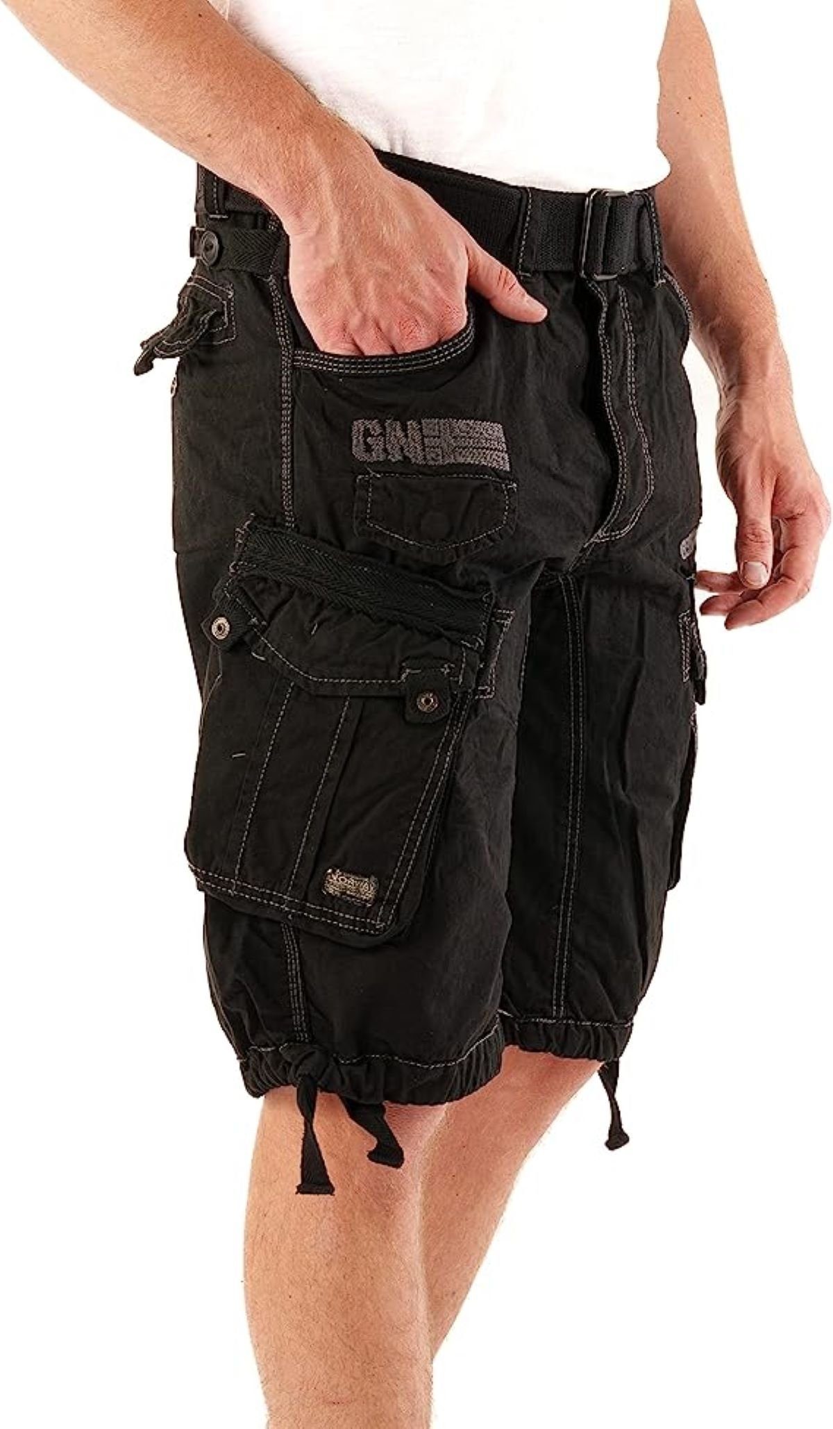 Geographical Norway Cargoshorts kurze Hose aus Baumwolle, Sommer-Bermuda (Packung, 1-tlg) Herrenshorts mit Gürtel Größe S bis 5XL