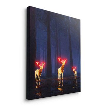 DOTCOMCANVAS® Leinwandbild Forest Of Bliss, Leinwandbild schwarz KI AI generiert digitale Kunst Wandbild