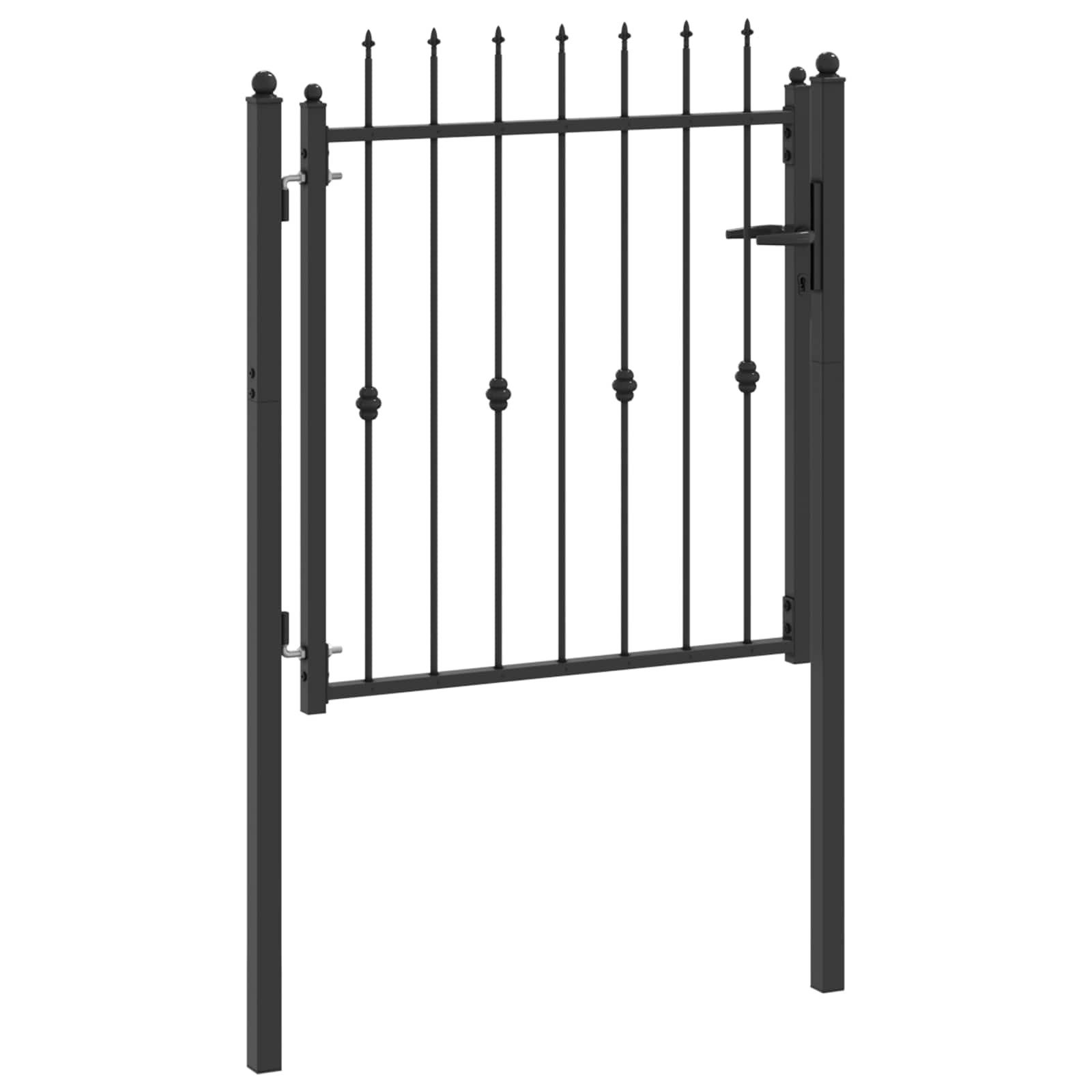 vidaXL Gartentor Zauntor ASTEN 100 x 100 cm Metall Schwarz Abschließbar