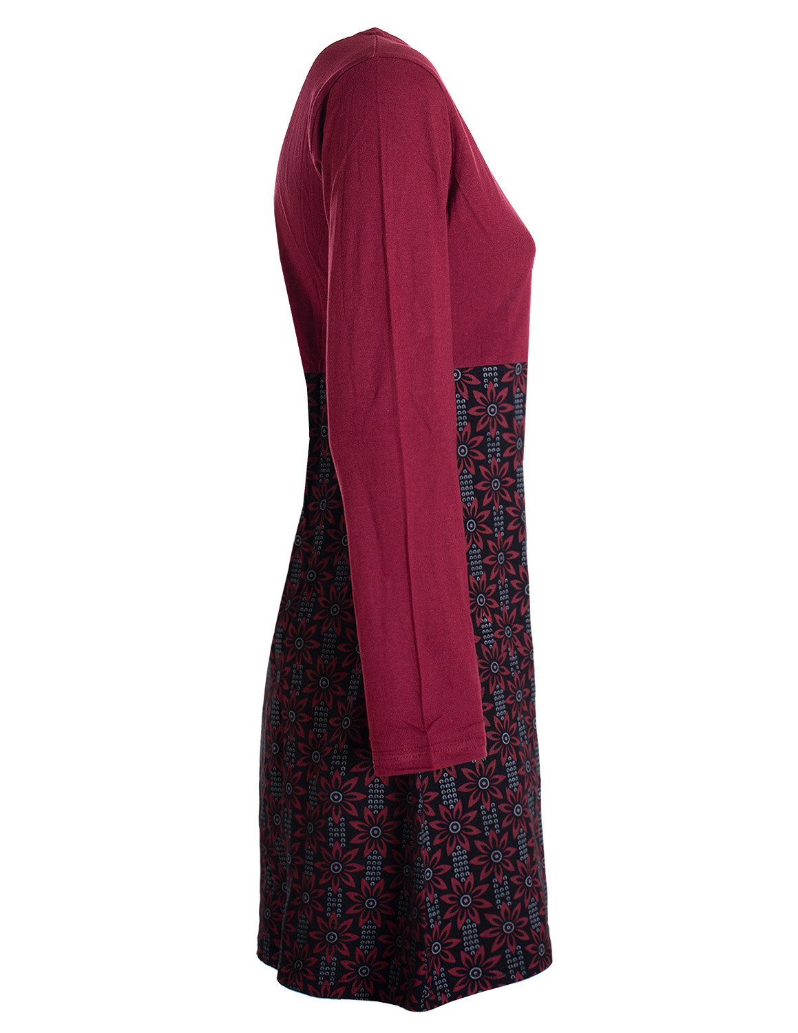 Vishes Tunikakleid Damen Langarm Longshirt-Kleid Sweatkleid Tunika-Kleid Shirt-Kleid Ethno, Goa, Hippie Style