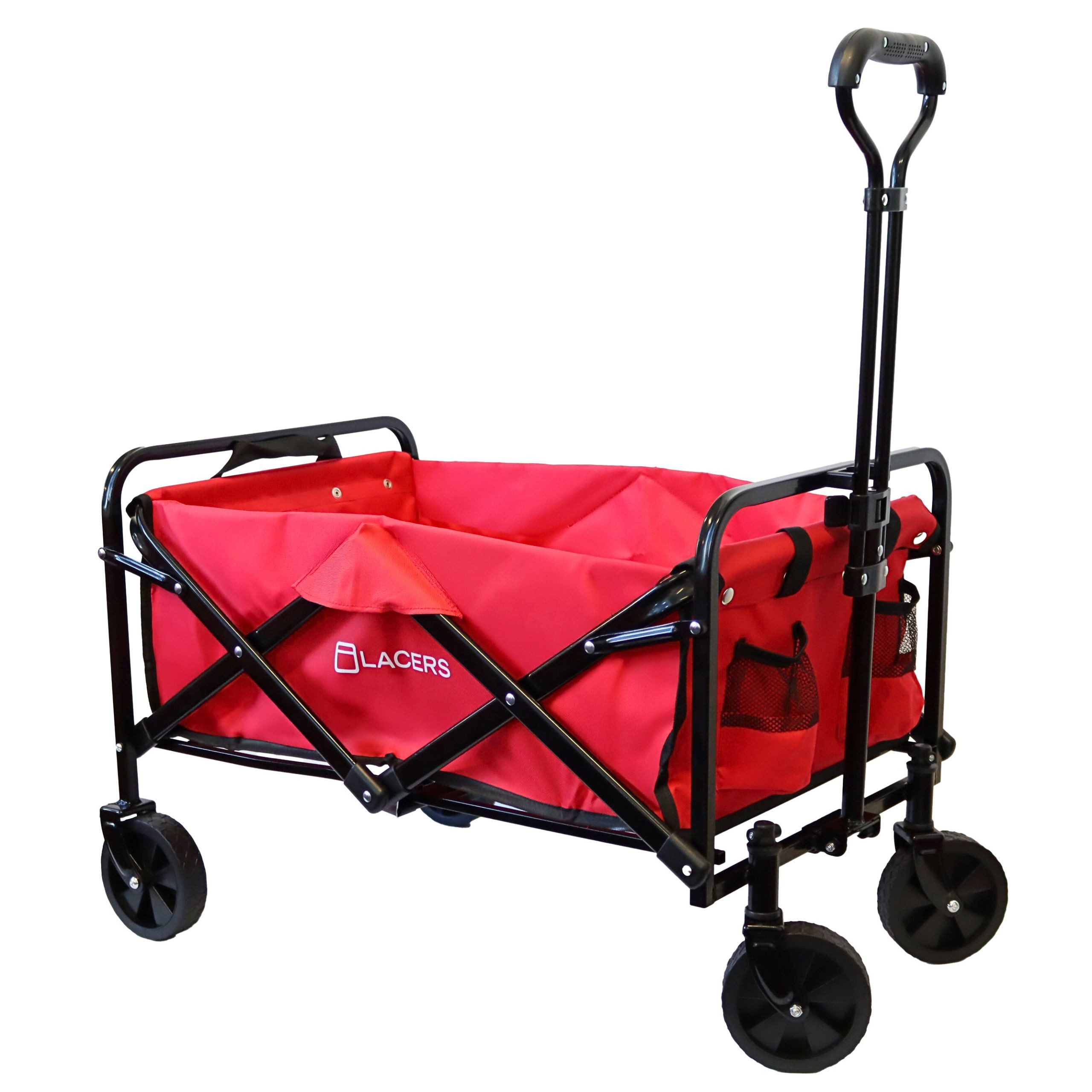 Lacers Bollerwagen Petrolline Bollerwagen Faltbarer Handwagen mit 4 Rädern bis 60Kg