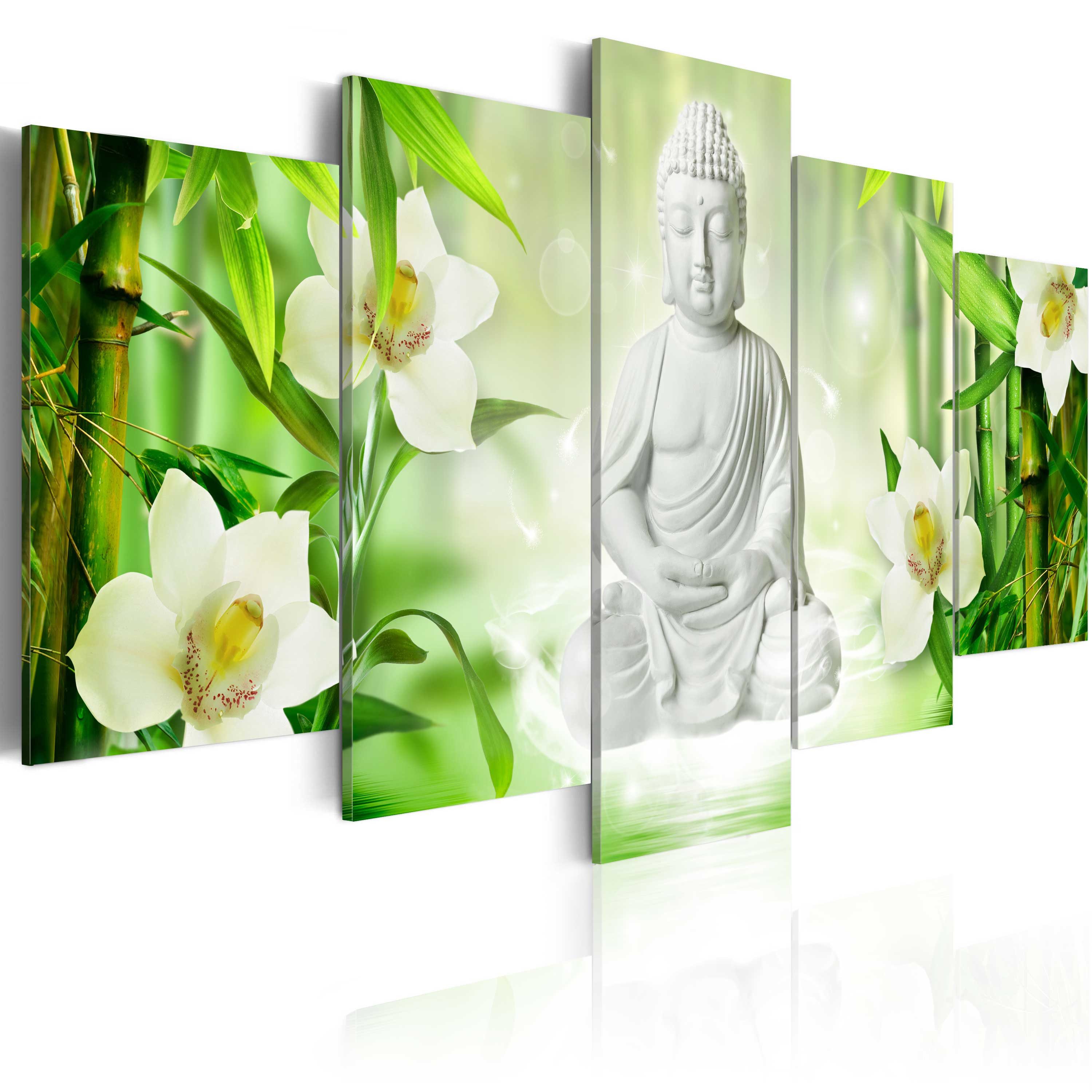 Artgeist Wandbild Buddha and jasmine