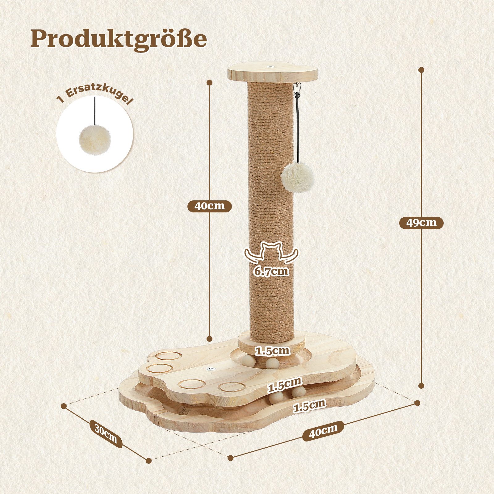 PETEPELA Kratzbaum PETEPELA interaktives Katzenspielzeug mit Kratzstamm, fö günstig online kaufen