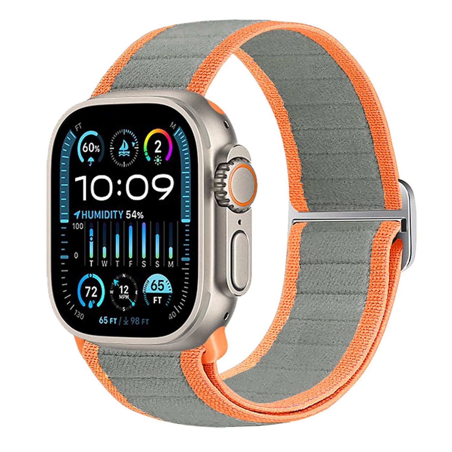 Wigento Smartwatch-Armband Für Apple Watch Ultra 2 / 1 49mm Nylon Elastisch günstig online kaufen