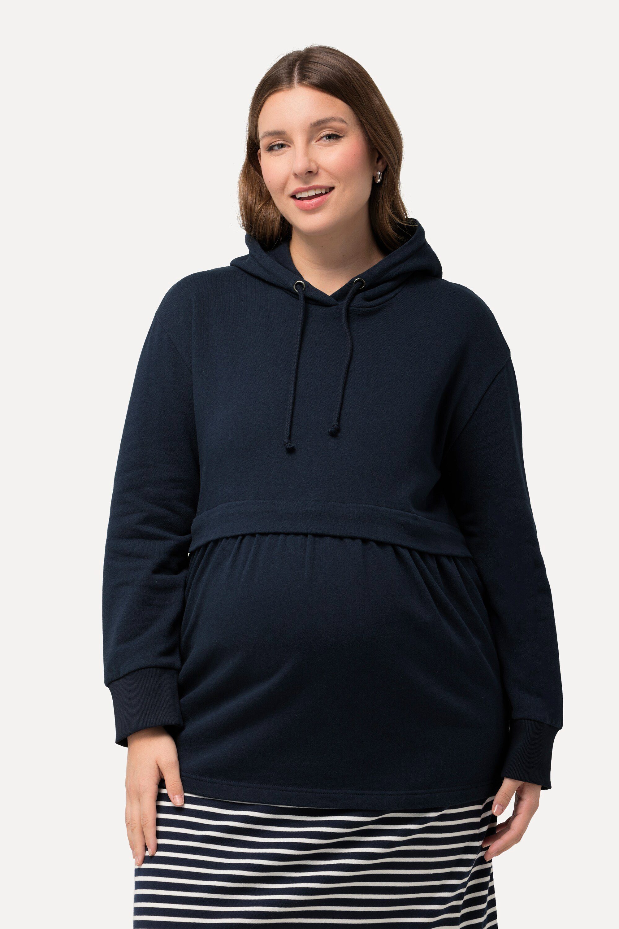 Ulla Popken Sweatshirt Bellieva Hoodie GOTS A-Line Still-Funktion Kapuze