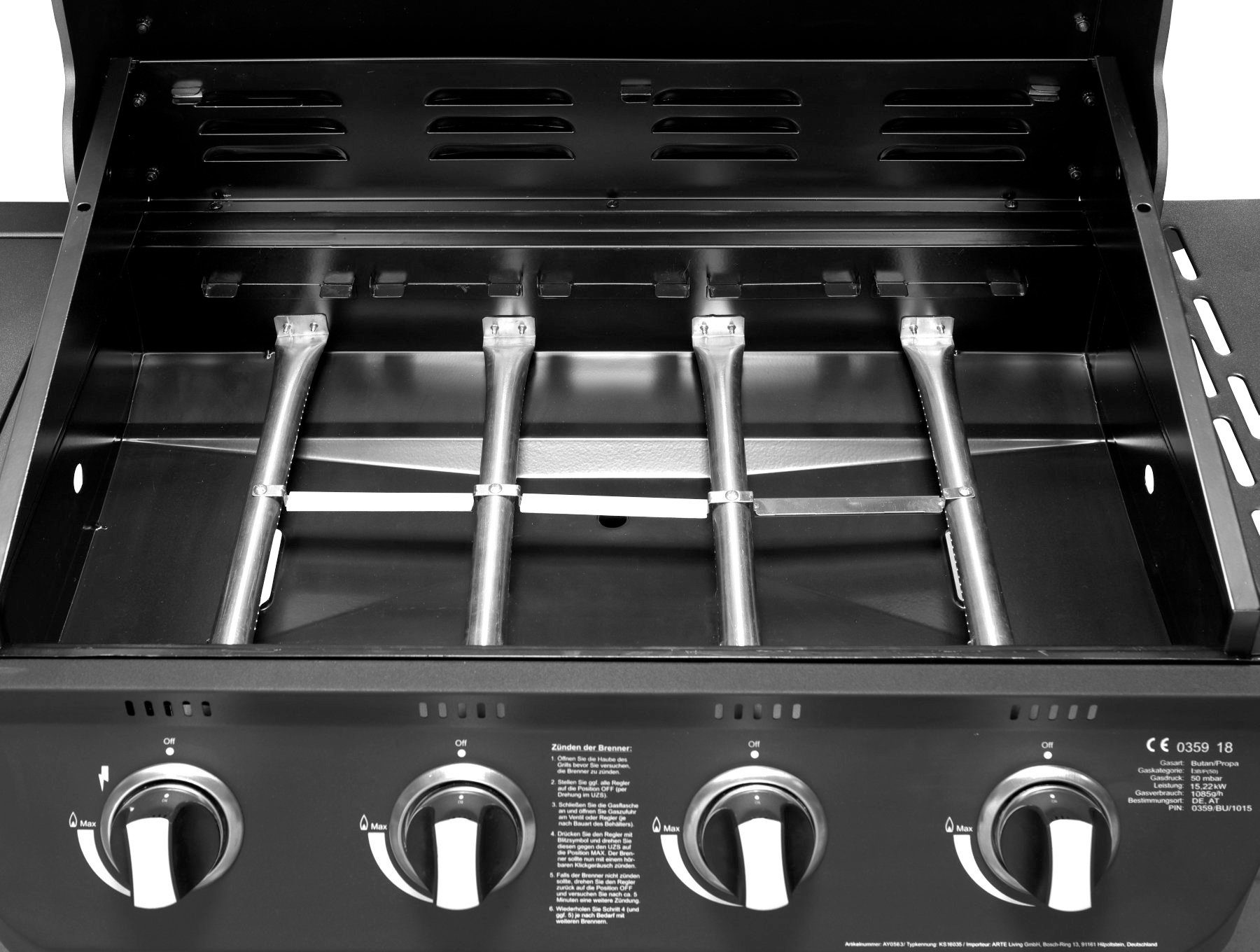 El Fuego Gasgrill Columbus 4+1, BxTxH: 130x58,5x107,5 cm