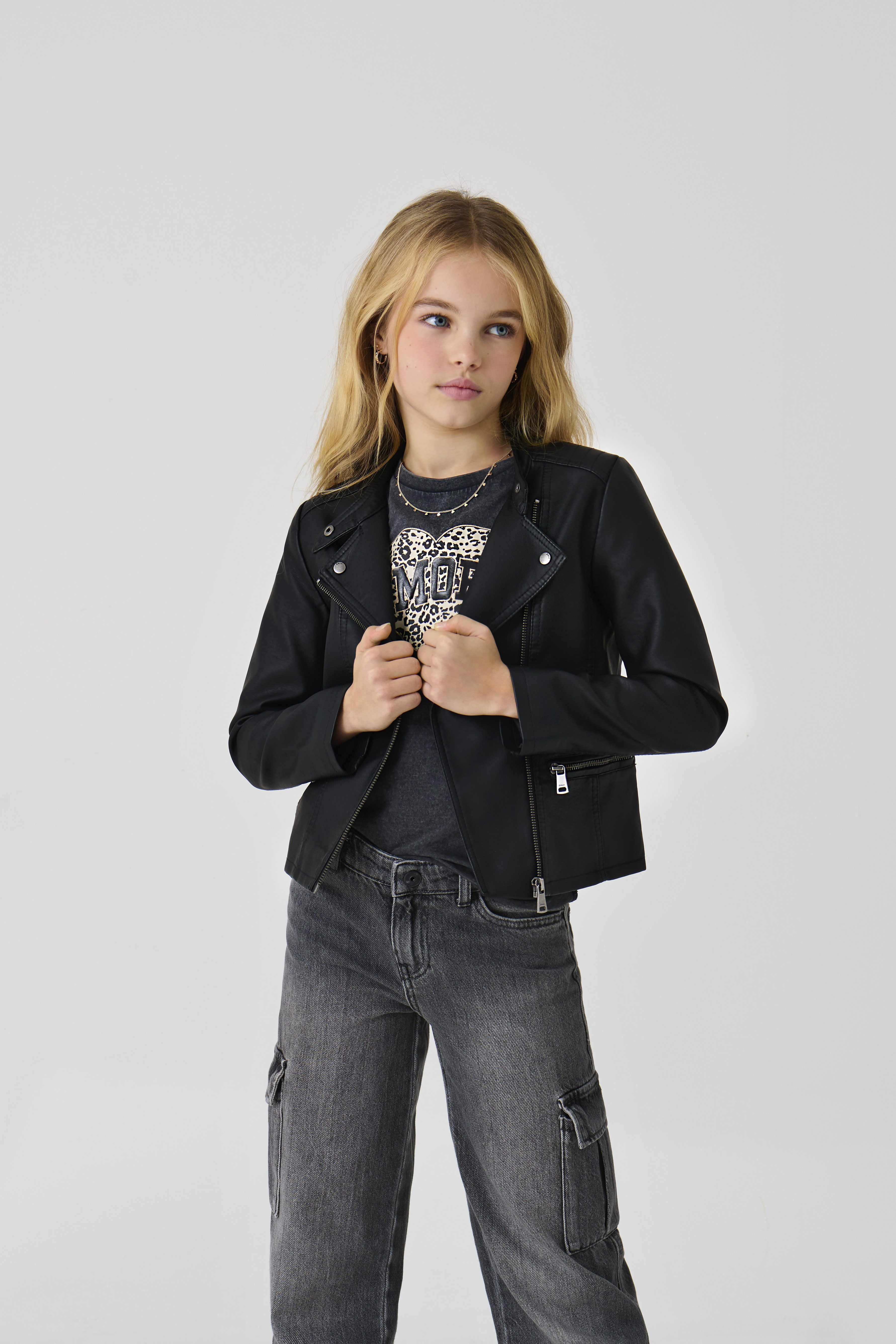 KIDS ONLY Bikerjacke KONFREYA FAUX LEATHER BIKER OTW NOOS
