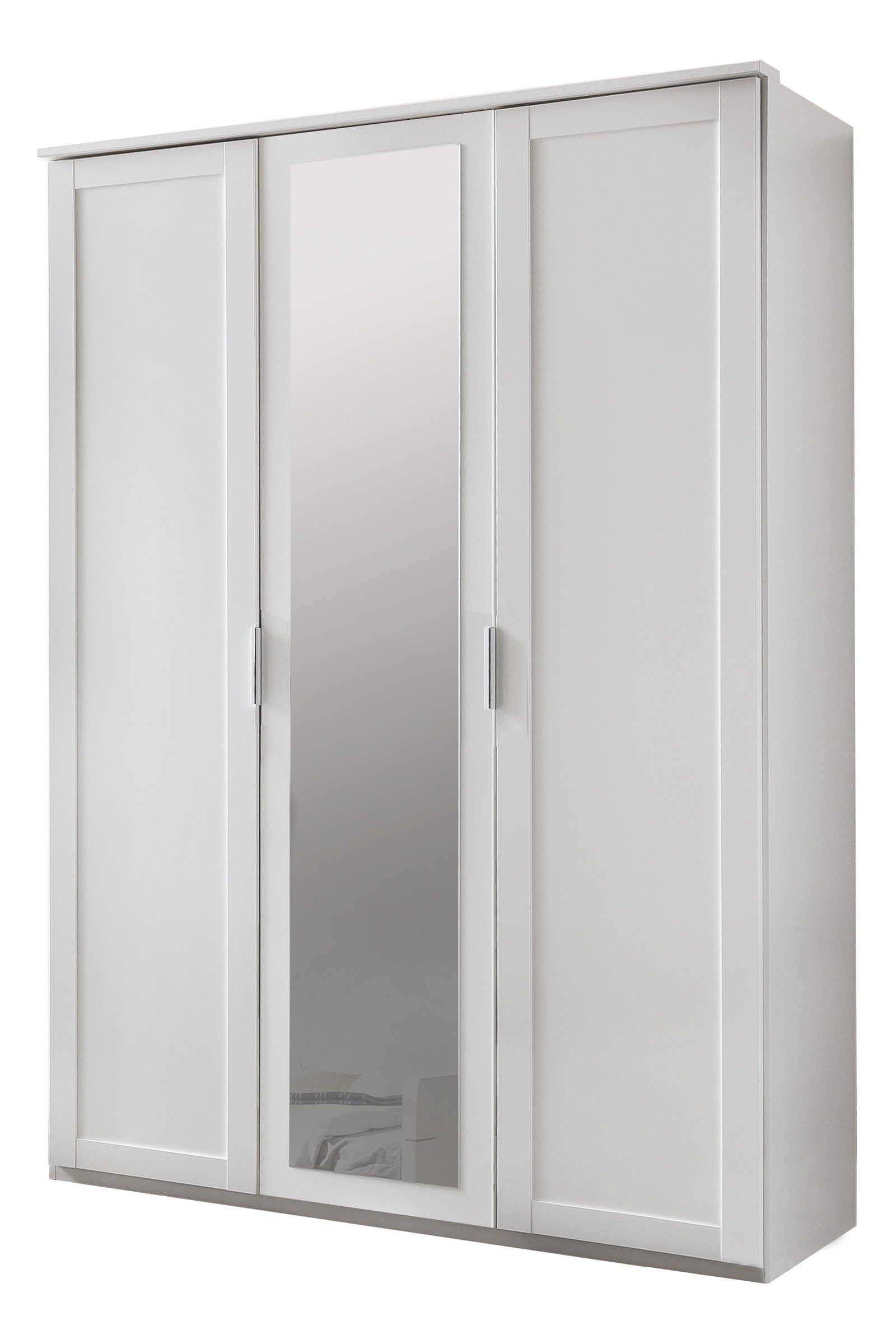 freiraum Drehtürenschrank Nadja (BxH: 135x208 cm) in WEISS mit 2 Einlegeböden
