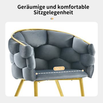 OKWISH Polsterstuhl mit Armlehnen und Rückenlehne (1 St), Stühle mit Metallbeinen, Grau Stühle, Bubble Stühle