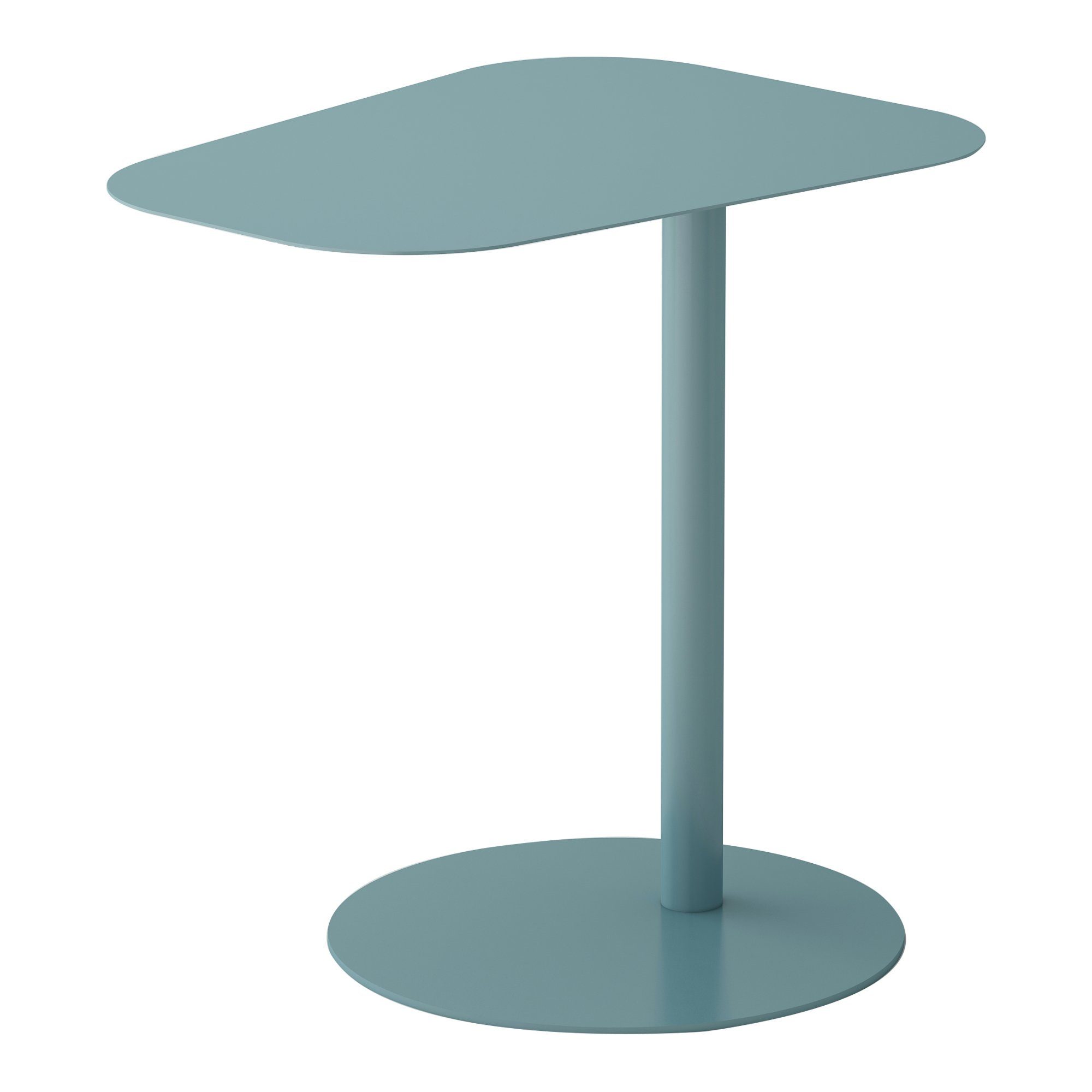 en.casa Beistelltisch, »Nastätten« Balkontisch aus Metall Blau, matt günstig online kaufen