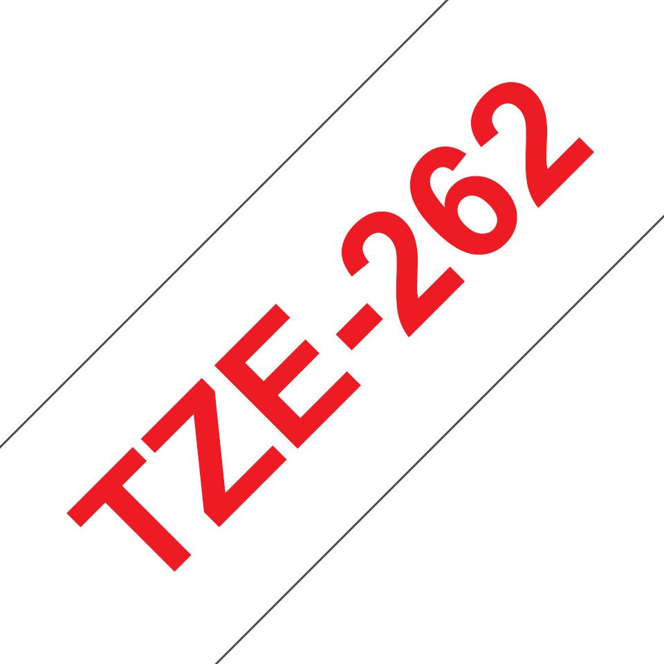 Brother Schriftband TZe-262 (lam) Rot auf Weiß 36mm x 8m Tintenpatrone